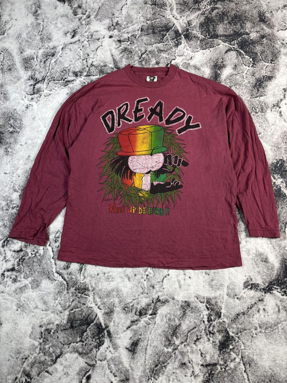 Vintage Vintage 90s Dready Distressed Rasta Graphic Tee UK Size US XL / EU 56 / 4 - 1 Thumbnail