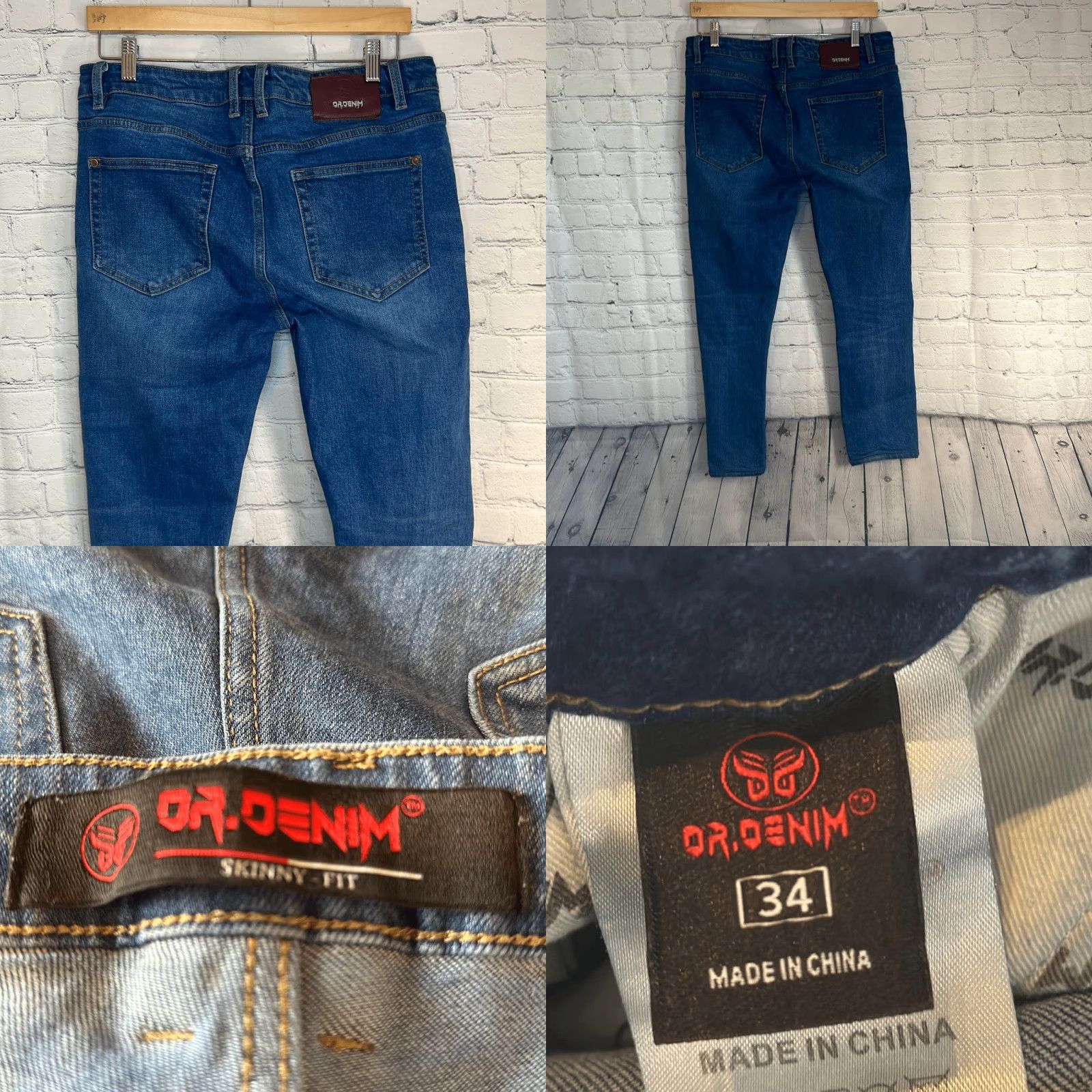 Dr. Denim **Dr. Denim Men's Destroyed Distressed Skinny Fit Jeans Size 34** User: Dr. Denim Men's Destroyed Distressed Skinny Fit Blue Jeans Size 34 Size 24" / US 00 / IT 34 - 8 Thumbnail