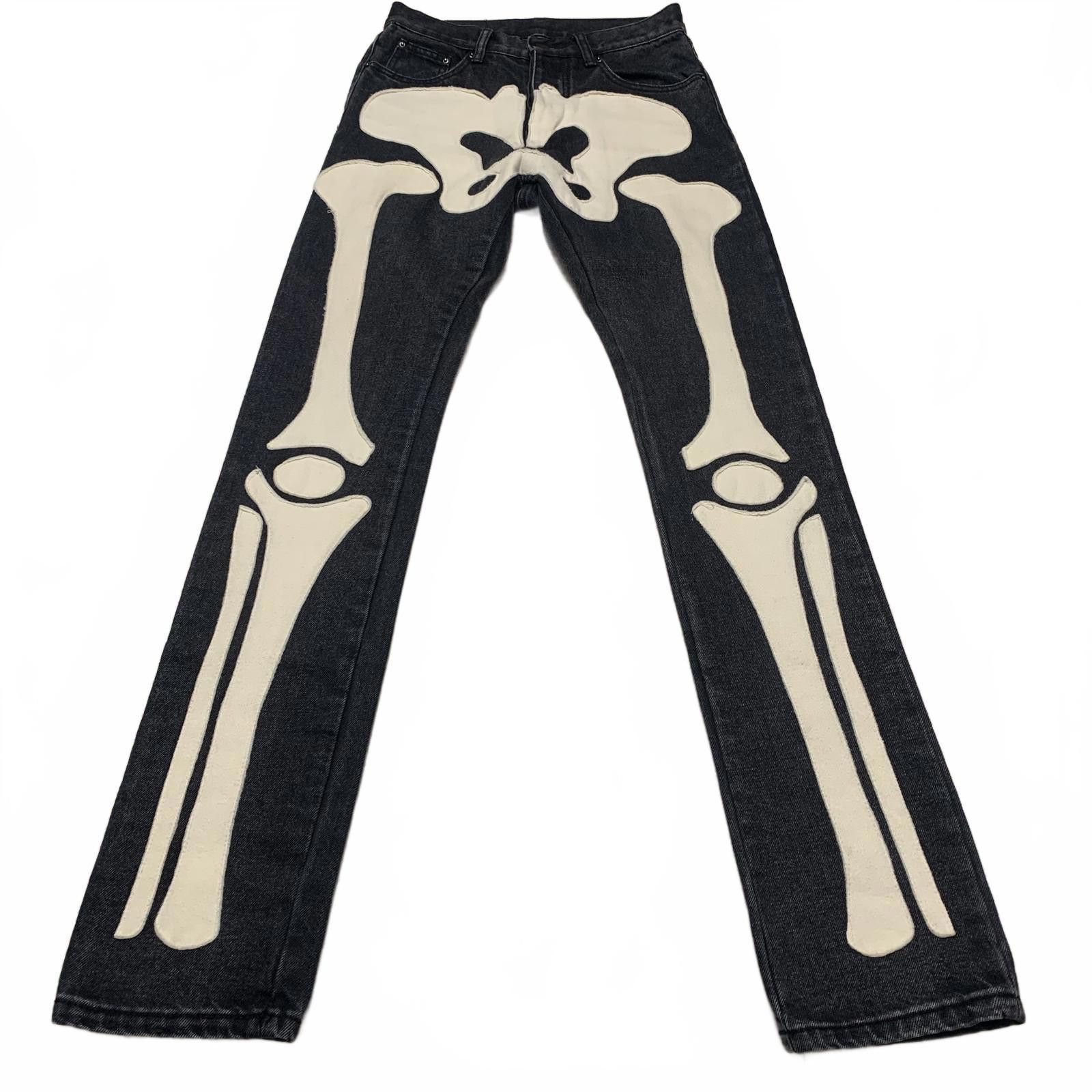 MNML MNML Men's Jeans Sz 28 Black Skull Graphic W28x34.5L Size US 28 / EU 44 - 9 Thumbnail