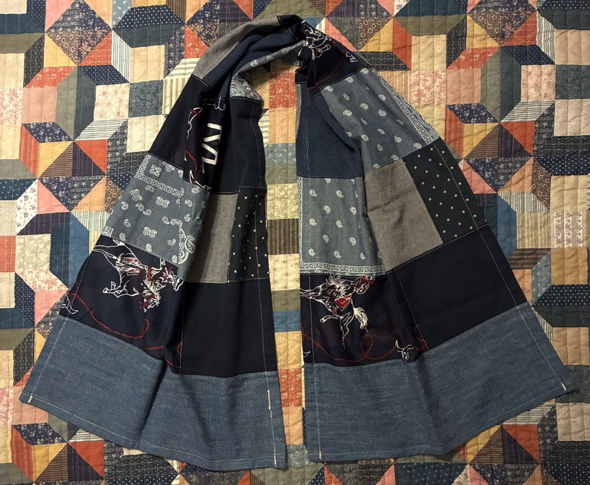 RRL Ralph Lauren CUSTOM RRL/ RL PATCHWORK SCARF (100% UPCYCLED RRL FABRICS) Size ONE SIZE - 3 Thumbnail