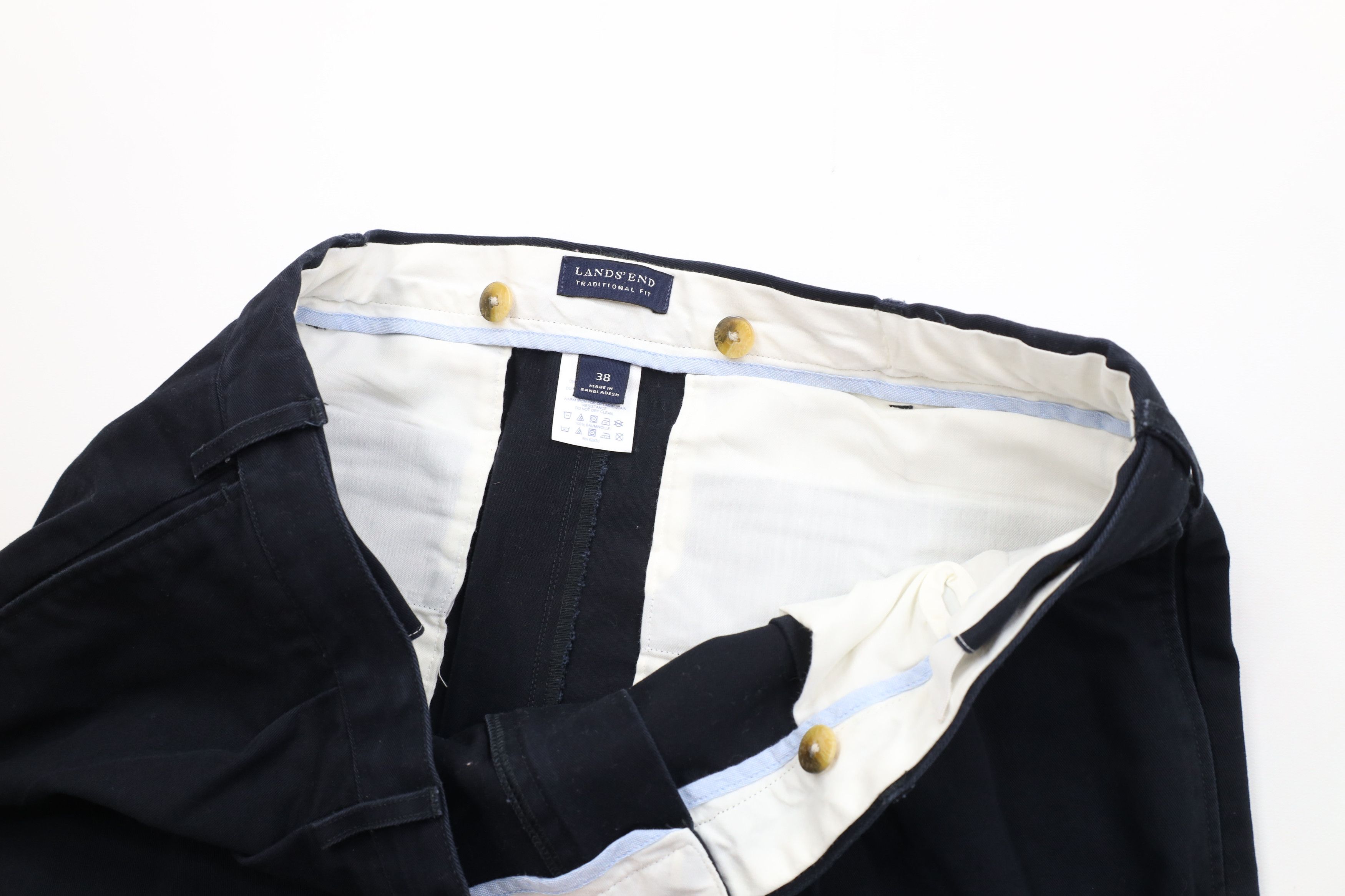 Lands' End Vintage Lands End Wide Leg Chino Pants Trousers Navy Blue Size US 38 / EU 54 - 8 Thumbnail
