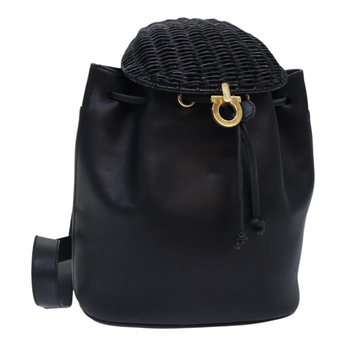 Salvatore Ferragamo Gancini Black Leather Backpack Bag (Pre-Owned) Size ONE SIZE - 1 Thumbnail