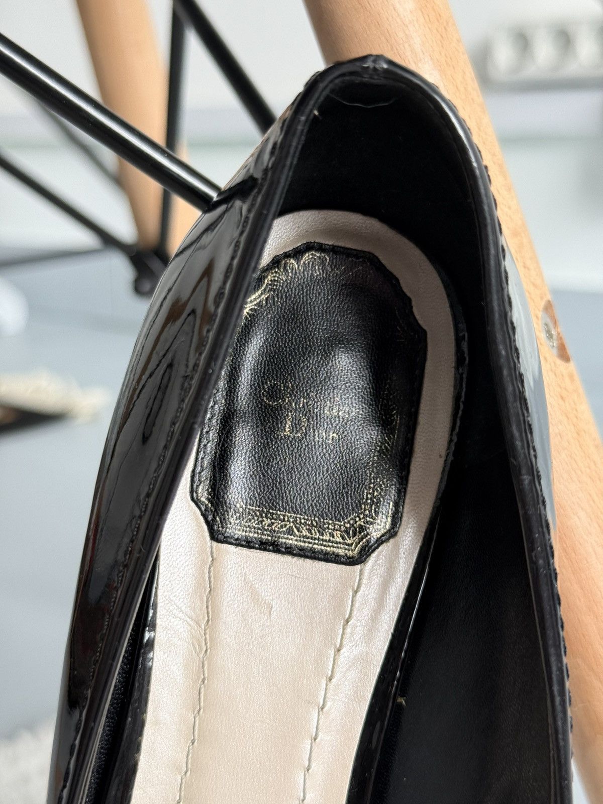 Dior Dior Patent Leather Pointed Toe Bow Ballet Flats Black Size US 8 / IT 38 - 9 Thumbnail