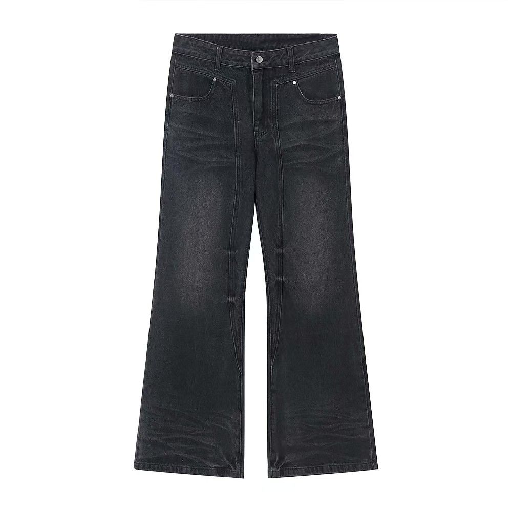 Japanese Brand × Jean Micro Flare Black Washed Loose Jeans Size US 32 / EU 48 - 3 Thumbnail