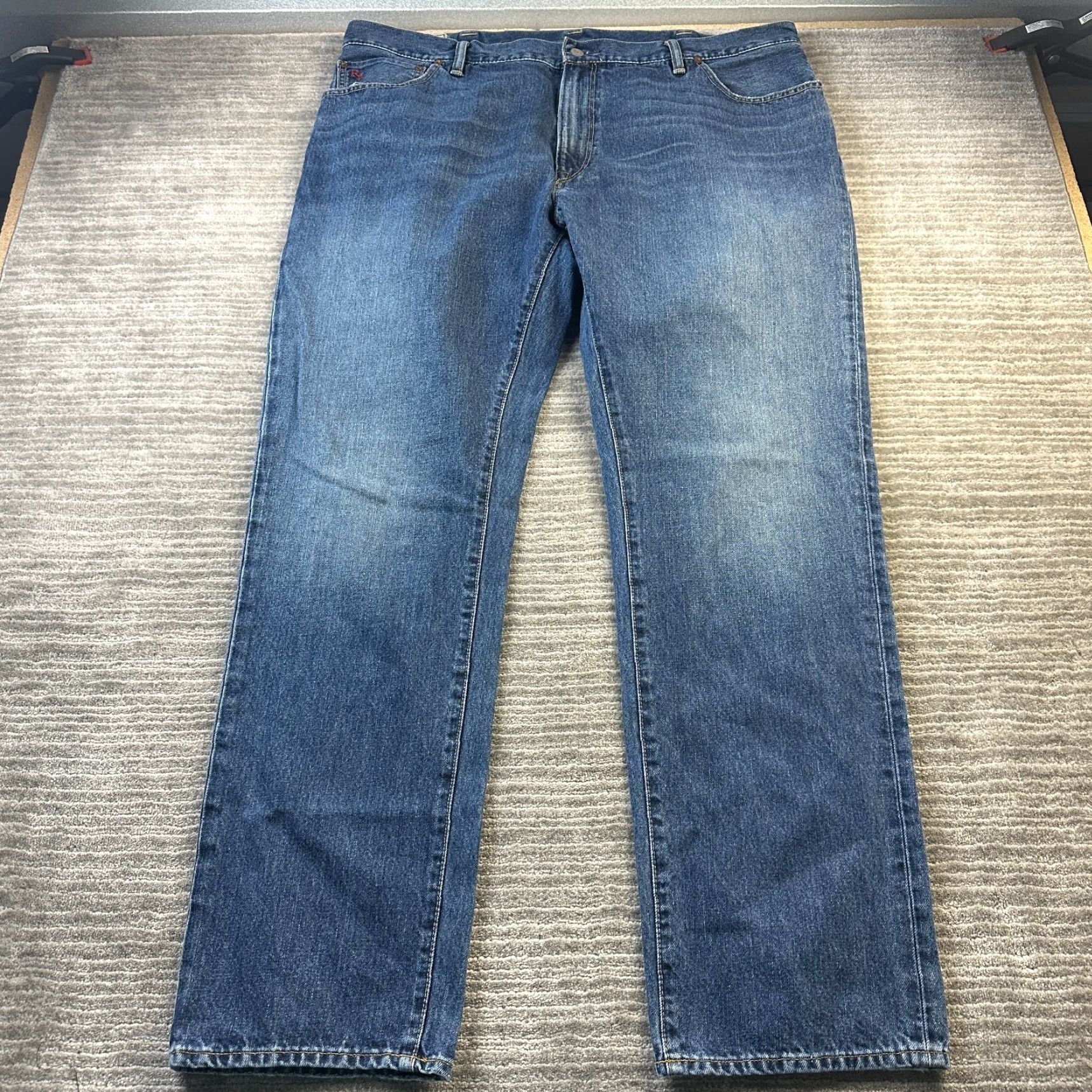 Polo Ralph Lauren Polo Ralph Lauren Jeans Mens 42Bx34 Blue Denim Hampton Relaxed Straight Big Tall Jeans Size US XL / EU 56 / 4 - 2 Thumbnail