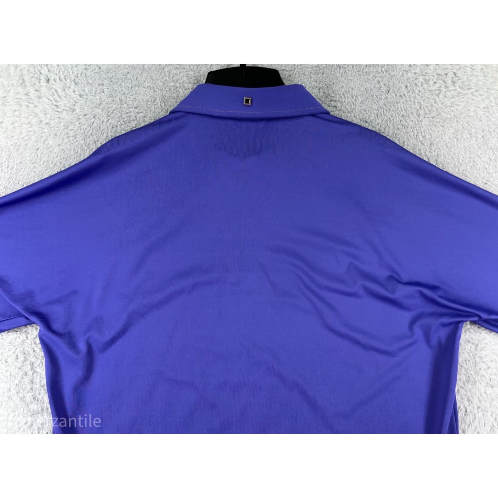 Vintage QED Style Polo Shirt Mens Large Purple Short Sleeve Polyester Polo Golf Shirt Size US L / EU 52-54 / 3 - 7 Thumbnail