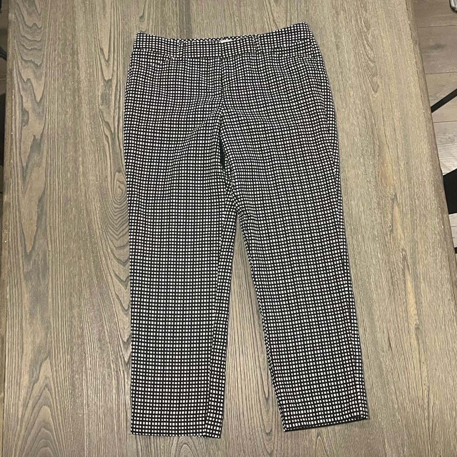 Vintage Valerie Stevens Black White Windowpane Capri Pants Size 10 Size 32" / US 10 / IT 46 - 1 Thumbnail