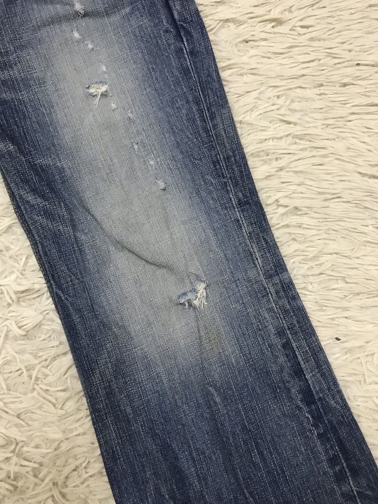 Edwin Vintage Edwin Lot 503 Bluetrip Distressed Design Flare Jeans Size US 30 / EU 46 - 5 Thumbnail