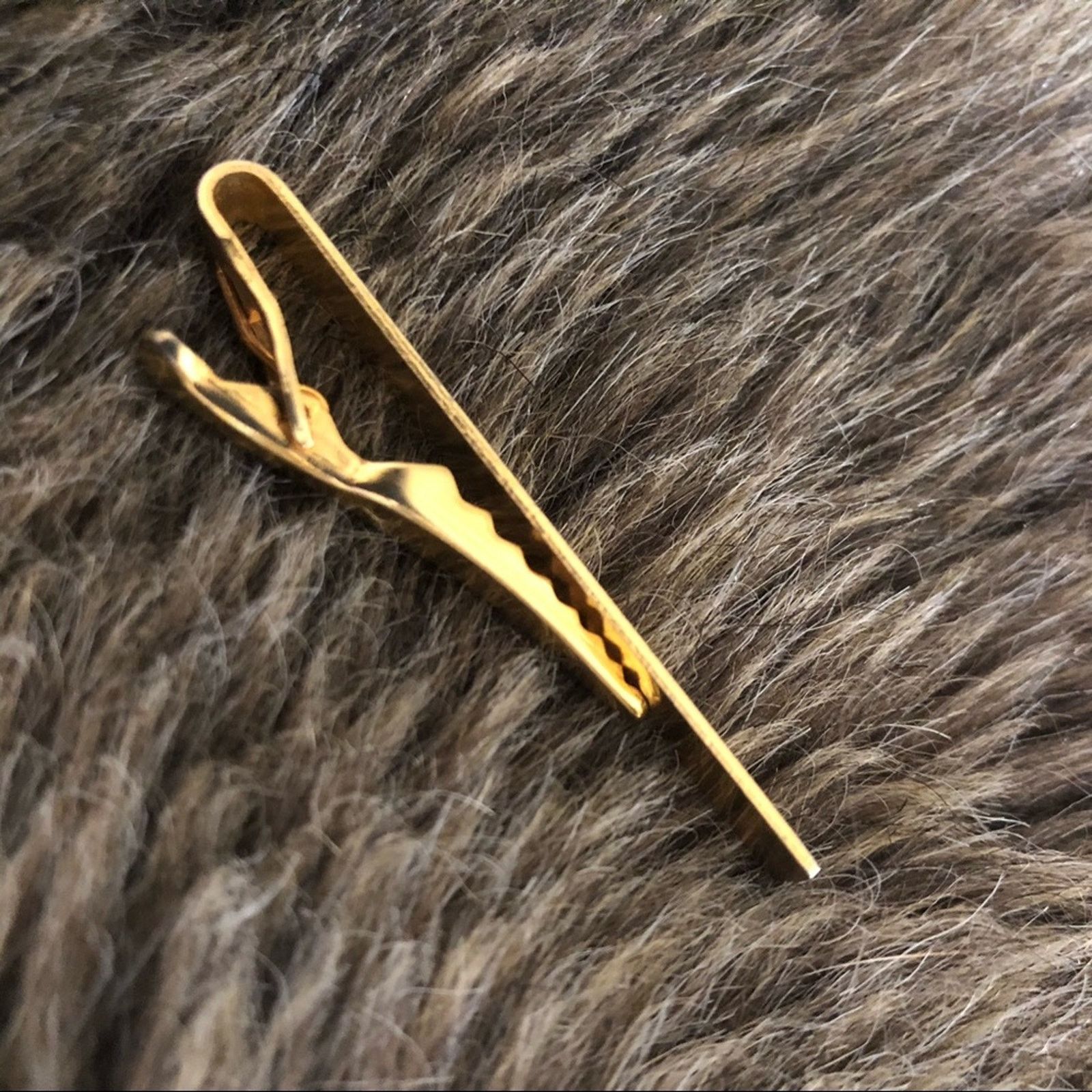 Vintage Vintage men’s textured gold plated tie bar clip Size ONE SIZE - 2 Thumbnail