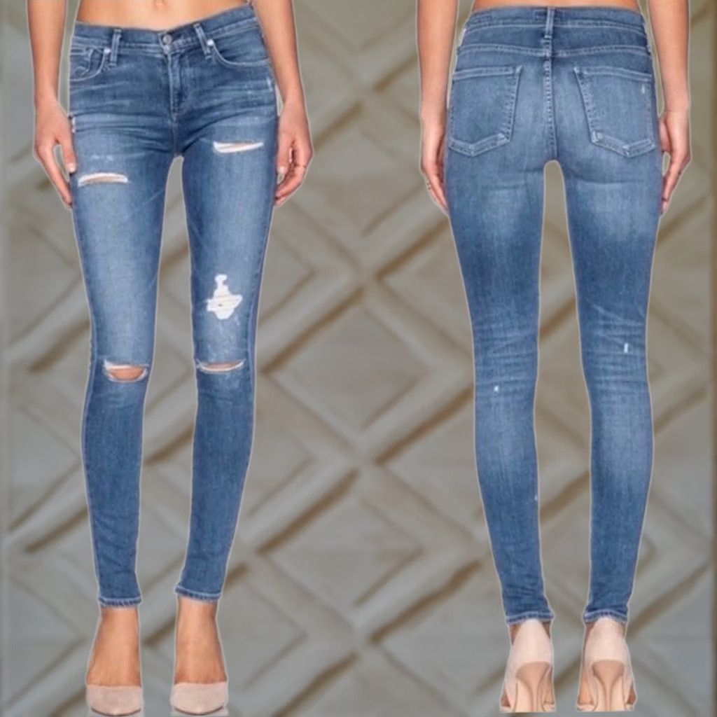 Agolde Agolde Sophie Skinny Jeans Distressed Mid Rise Ankle Length Womens Size 26 - Pre Owned Condition Size 26" / US 2 / IT 38 - 1 Thumbnail