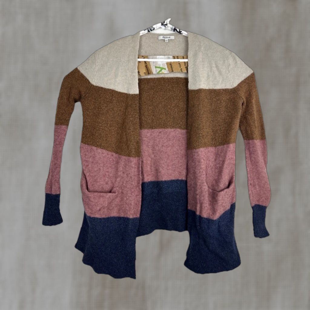Madewell Madewell Cardigan Shirt XXS Womens Cream Cozy Short Walker Stripe Print Heather quinoa Size XXS / US 00 / IT 34 - 1 Thumbnail