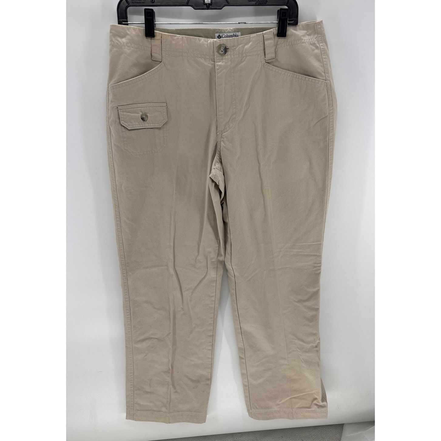 Columbia Columbia Women's Sz 10 Khaki flat front pants 100% Cotton Size 32" / US 10 / IT 46 - 1 Thumbnail