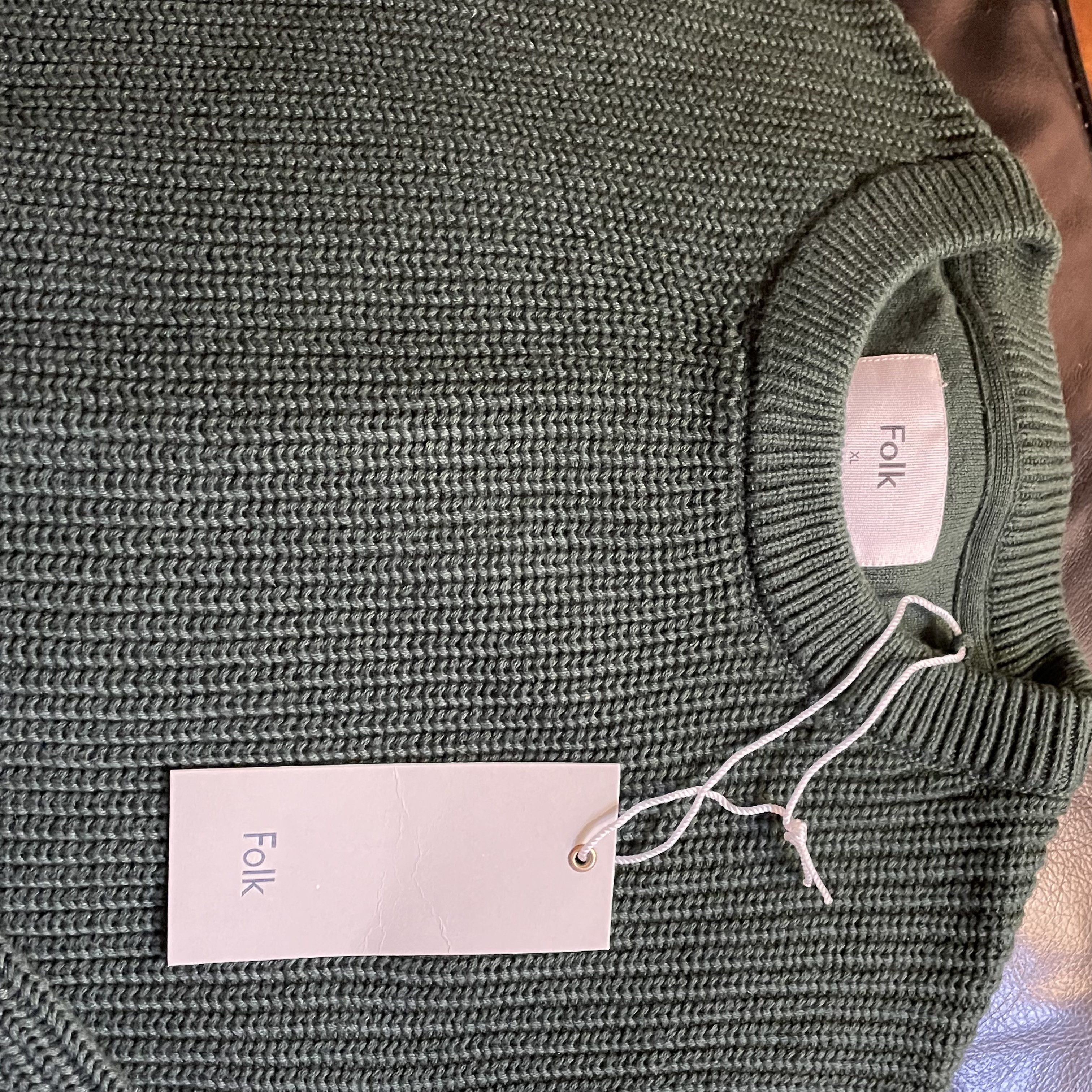 Folk Folk haylen raglan crew men's cotton sweater green Size US XL / EU 56 / 4 - 3 Thumbnail