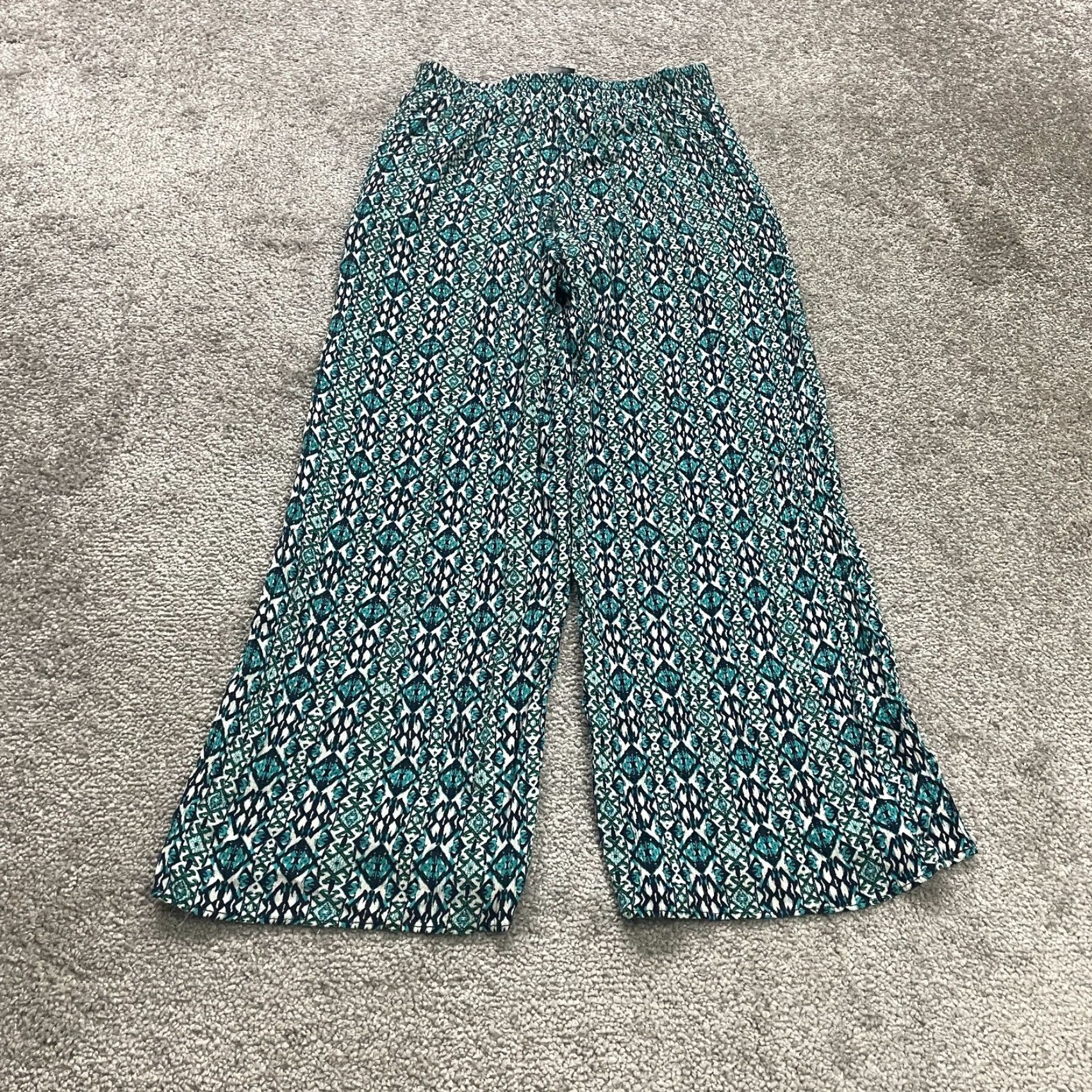 AQUA Aqua Palazzo Pants Womens XS Multicolor Geometric Straight Casual Travel Size 26" / US 2 / IT 38 - 2 Thumbnail