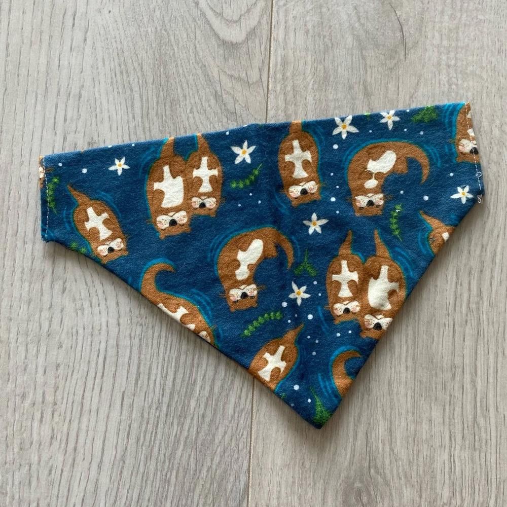 Designer Blue Otter Dog Bandana Size ONE SIZE - 1 Thumbnail
