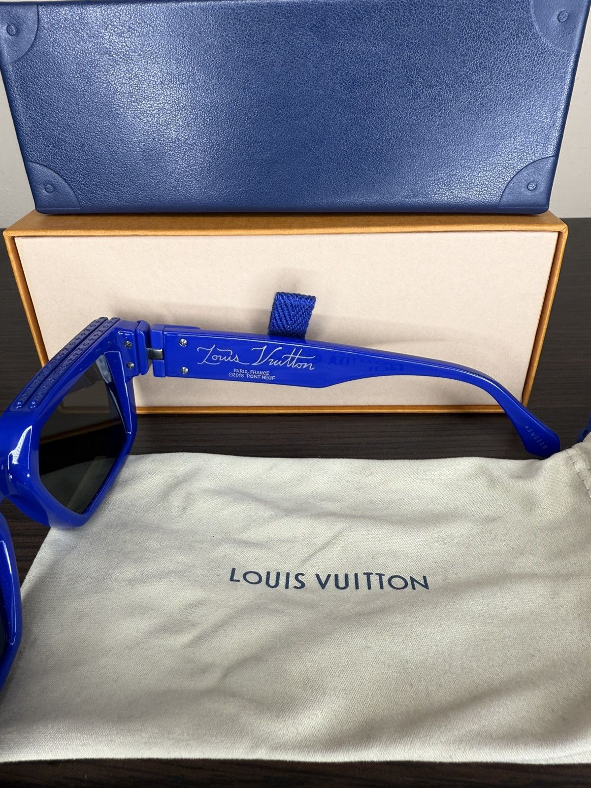 Louis Vuitton × Virgil Abloh Louis Vuitton millionaires sunglasses blue mirror Size ONE SIZE - 4 Thumbnail
