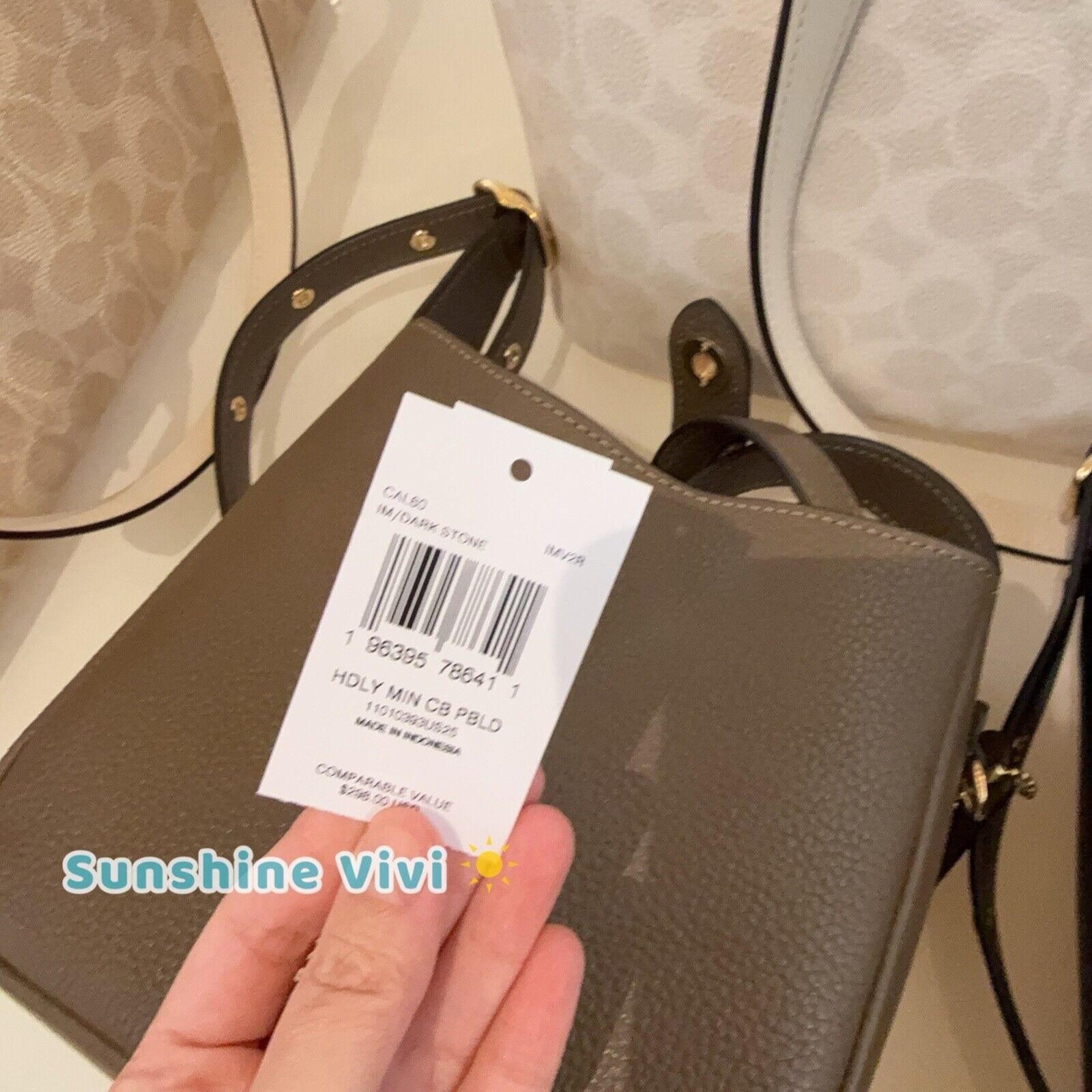 Coach NWT Coach Hadley Mini Crossbody Bag CAL60 Gold/Dark Stone Size ONE SIZE - 3 Thumbnail