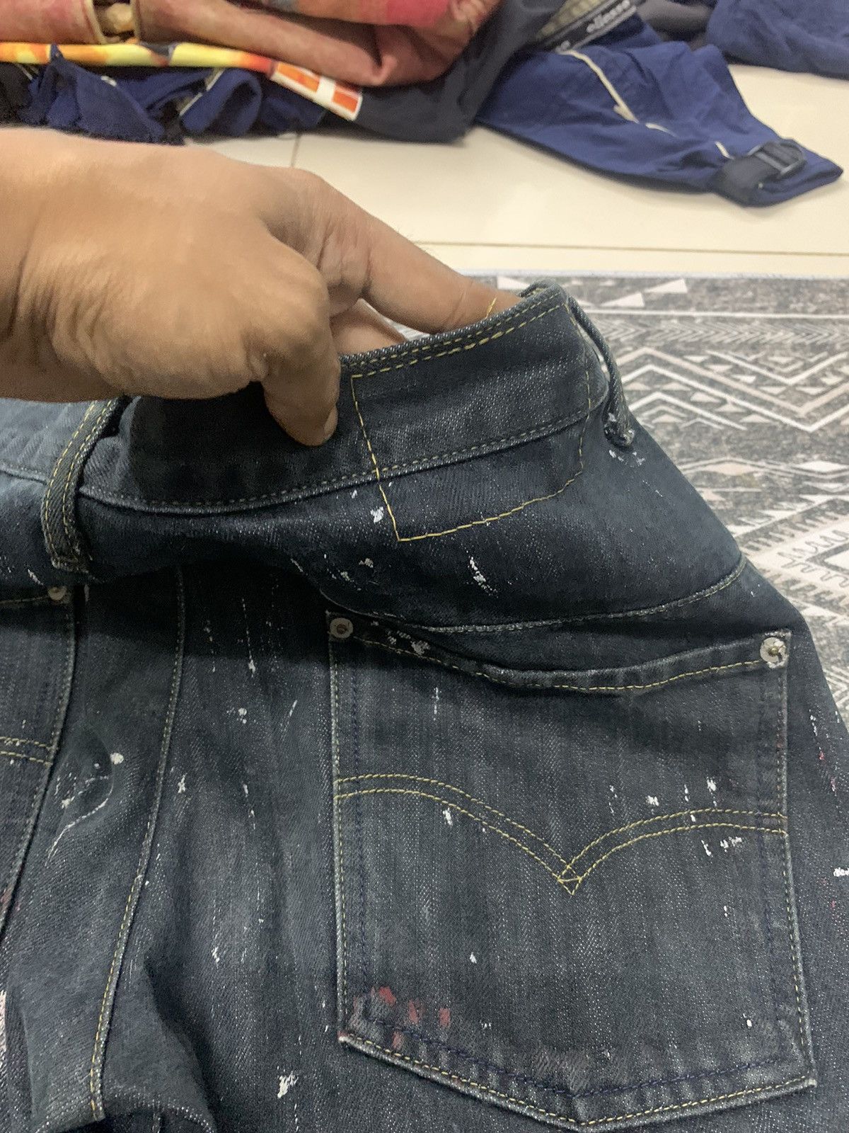 Levi's 🔥FIRE PIEACE🔥VINTAGE LEVIS ENGINEERED JEANS SPLASH PAINTS Size US 32 / EU 48 - 10 Thumbnail