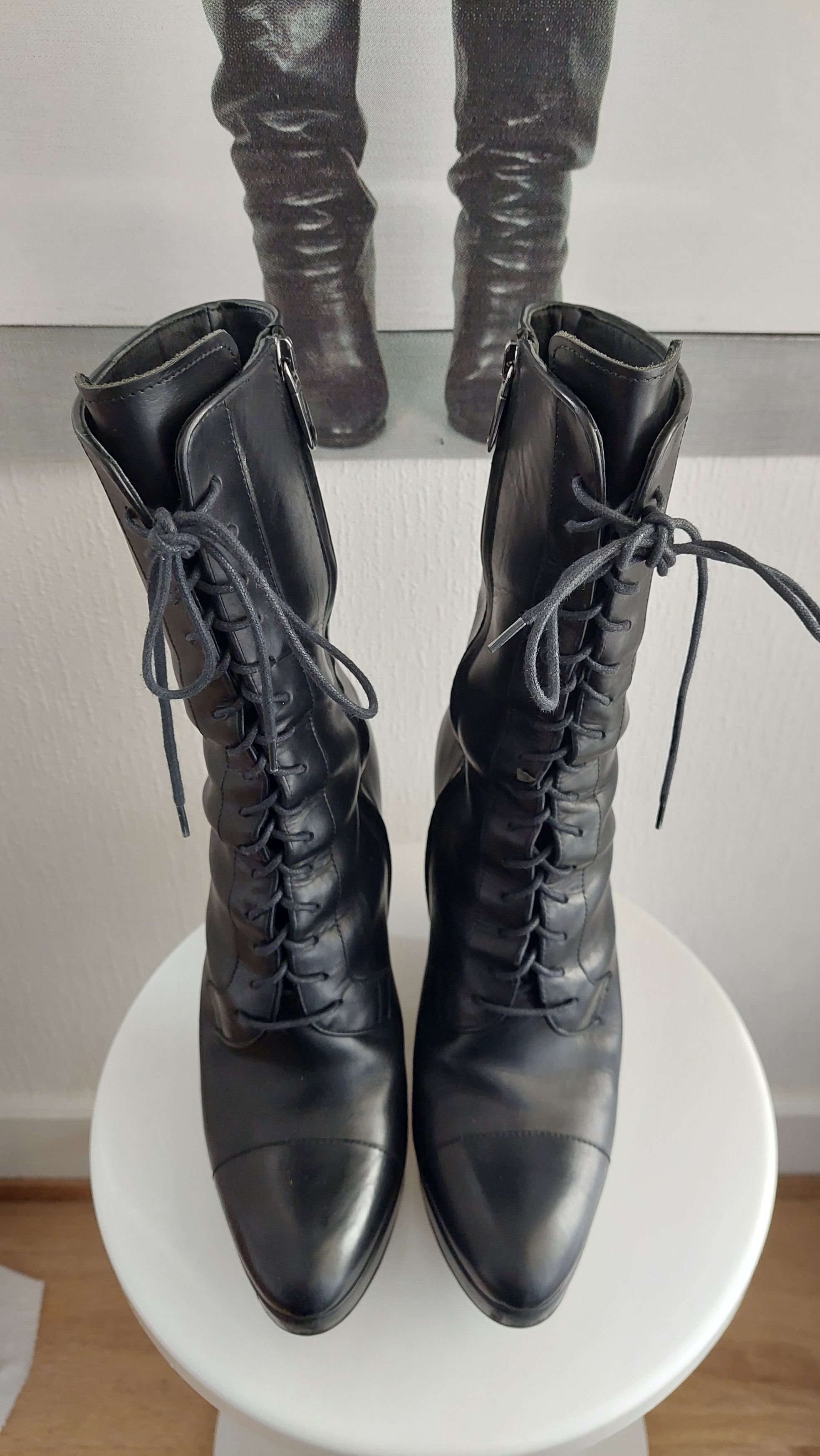 Jil Sander Jil Sander FW2006 lace up wedge boots Size US 7.5 / IT 37.5 - 8 Thumbnail