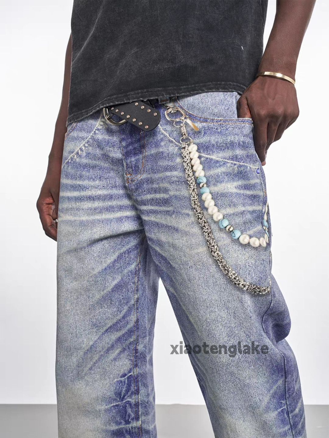 Vintage Custom washed faded loose baggy skate hiphop jeans Size US 34 / EU 50 - 6 Thumbnail