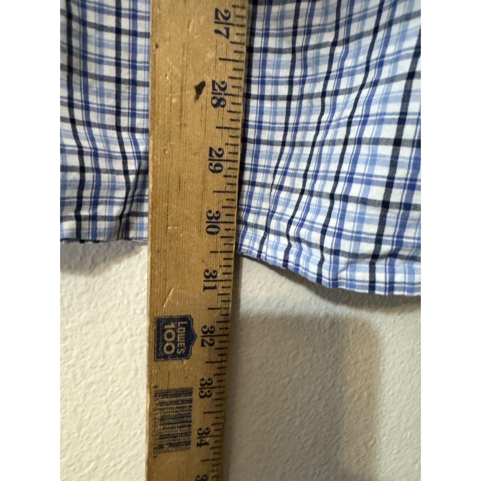 Chaps CHAPS Shirt Mens Large Blue Plaid Button-Up Long Sleeve Cotton-Polyester Pocket Easy Care Mens Size US L / EU 52-54 / 3 - 4 Thumbnail