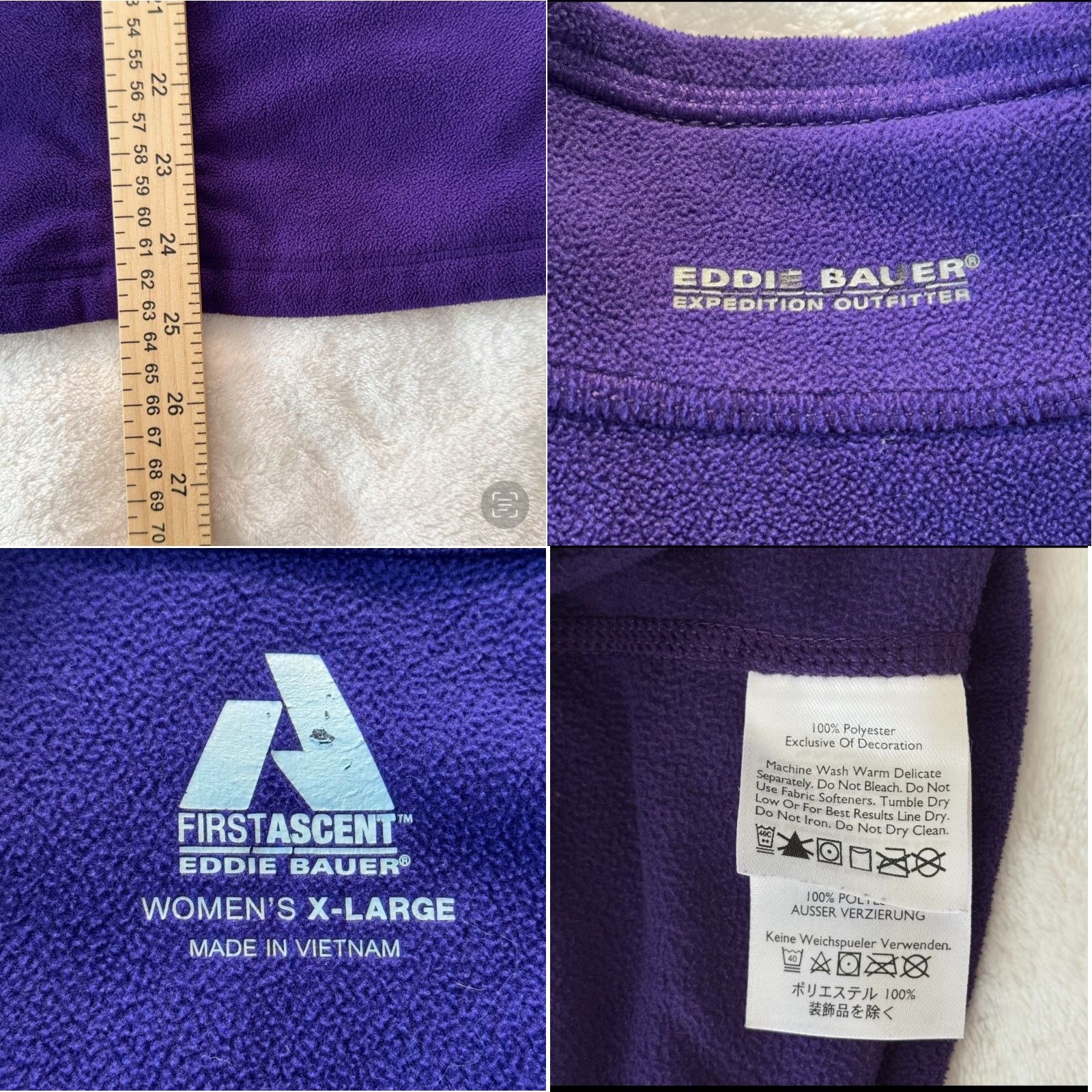 Eddie Bauer Eddie Bauer Jacket Womens XL Purple Full Zip Fleece Casual Travel Outdoor 25" Length Womens Size XL / US 12-14 / IT 48-50 - 8 Thumbnail