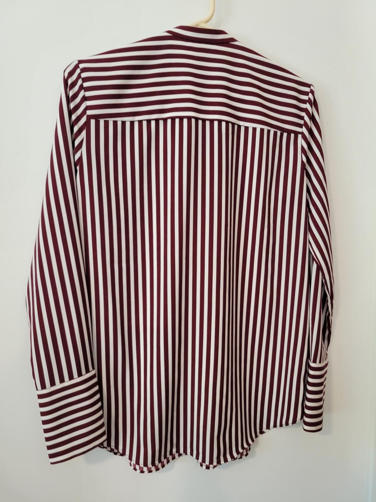 H&M Women's H&M Burgundy and White Striped Long Sleeve Shirt Size S / US 4 / IT 40 - 2 Thumbnail