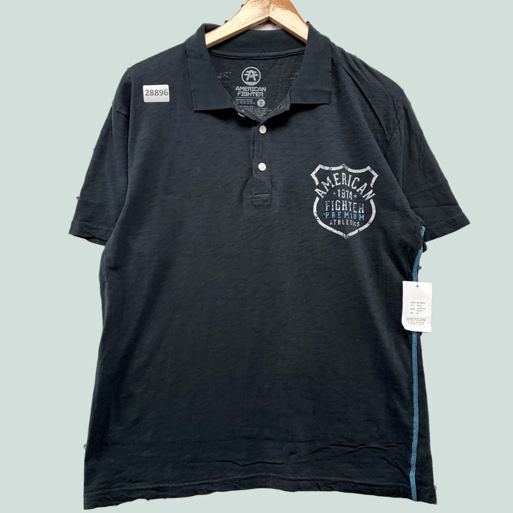 Vintage VINTAGE American Fighter Polo Shirt Mens M Gray Double-Sided NWT 22X25.5 Size US M / EU 48-50 / 2 - 1 Thumbnail