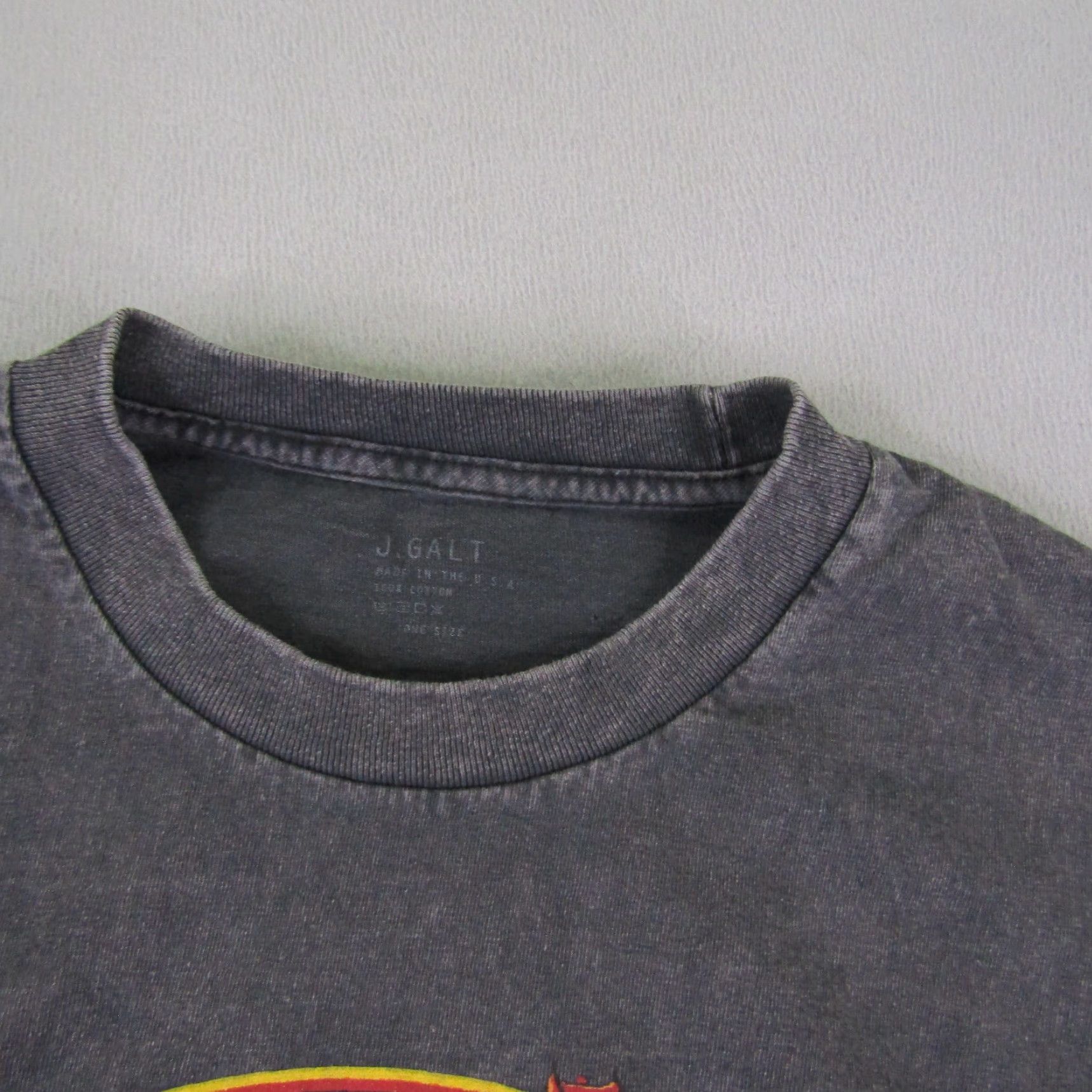 Vintage VINTAGE John Galt Shirt Womens One Size Gray Cropped T Shirt California City 90s Mens Women? Size ONE SIZE - 3 Thumbnail