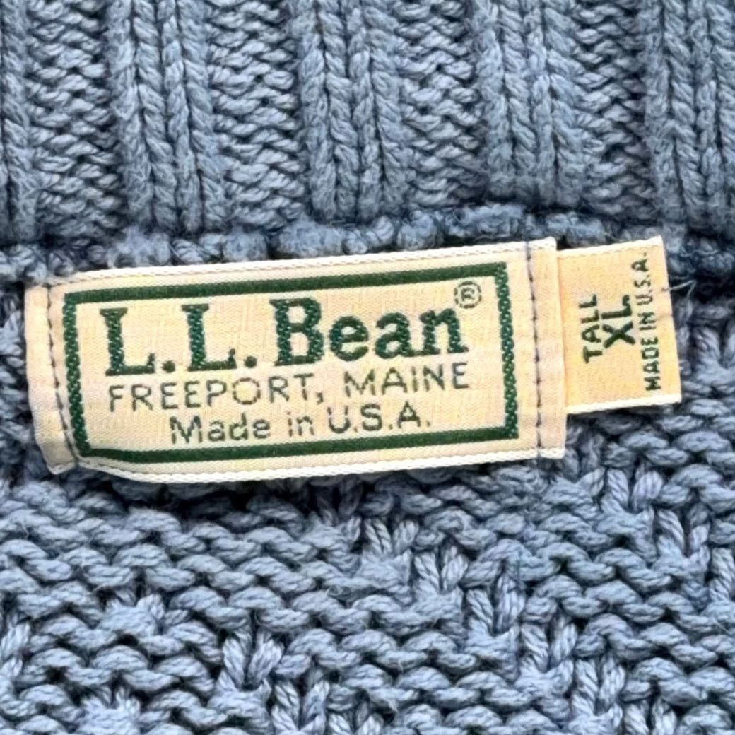 Vintage VINTAGE L.L.Bean Sweater Shirt Adult XLT Blue Herringbone Knit Fisherman US 90s Mens XLT Size US XL / EU 56 / 4 - 5 Thumbnail