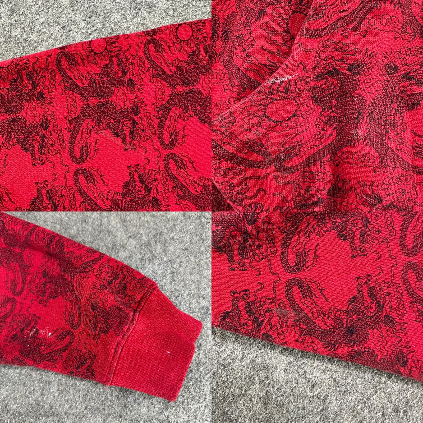 Vintage VINTAGE Silver Point Hoodie Boys M Red Full Zip Dragon AOP 90s Skater Y2K Size US M / EU 48-50 / 2 - 8 Thumbnail