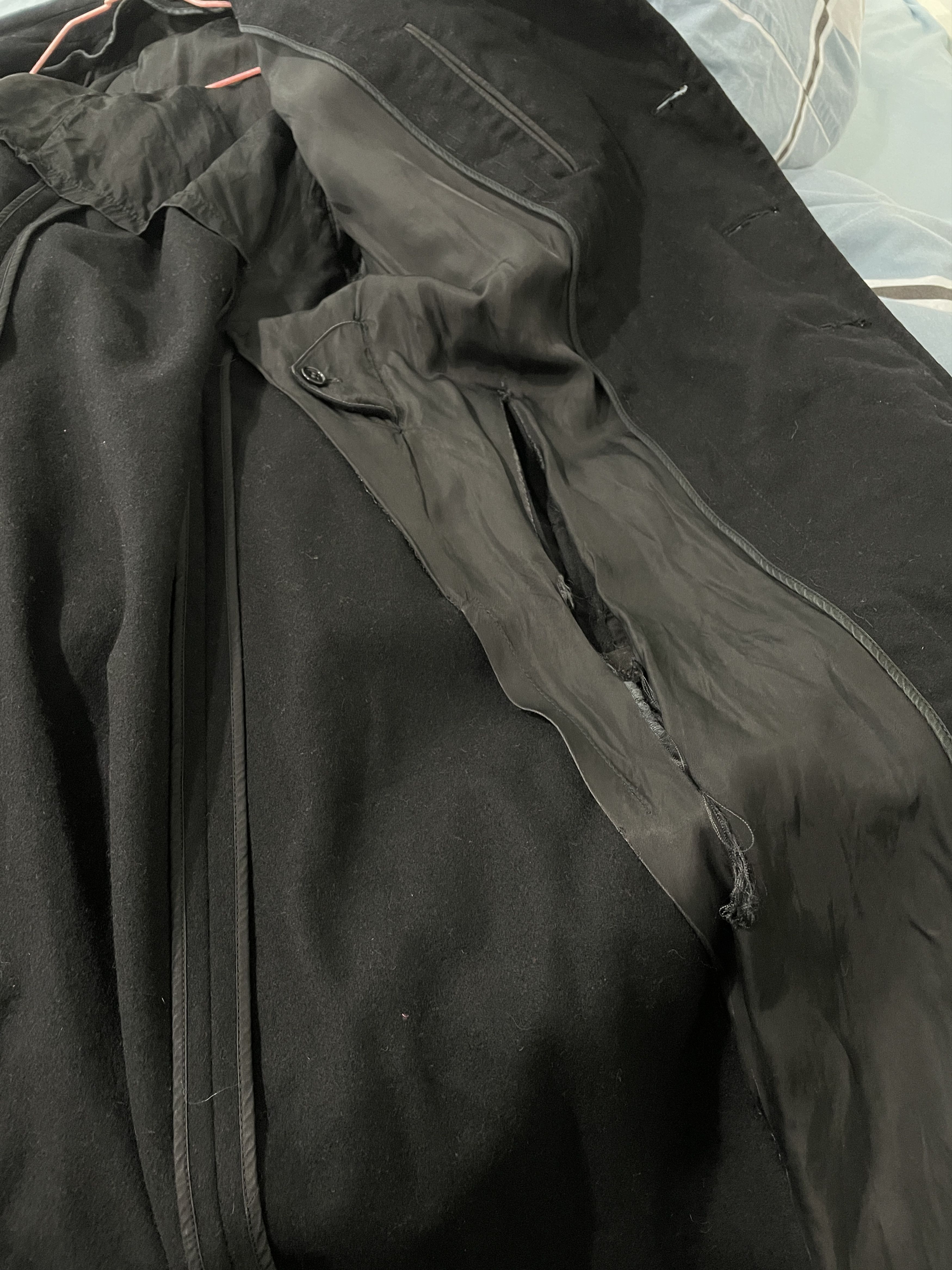 Vintage Black Double Breasted Wool Coat Size US S / EU 44-46 / 1 - 3 Thumbnail