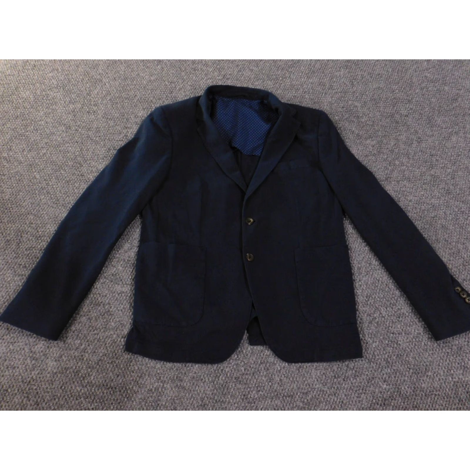 Boden Boden Blazer Jacket 42R Blue Cotton Tweed Business Casual Regular Mens Size 42R - 4 Thumbnail