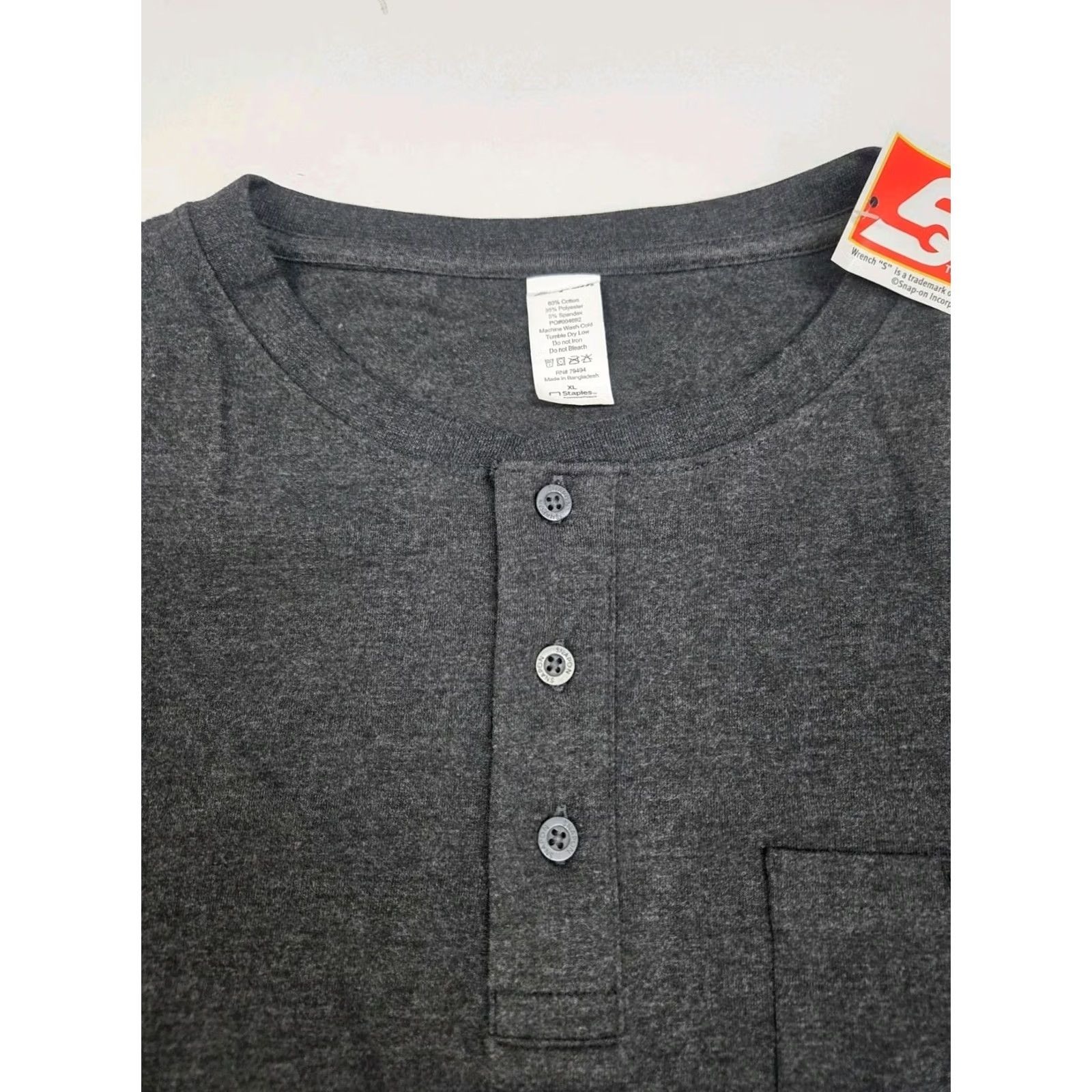 Vintage NWT Snap On Tools Men's Polo Shirt S/S Crew Neck XL Dark Grey with Logo Embroidered Button Closure Regular Fit | 8051 Size US XL / EU 56 / 4 - 2 Thumbnail