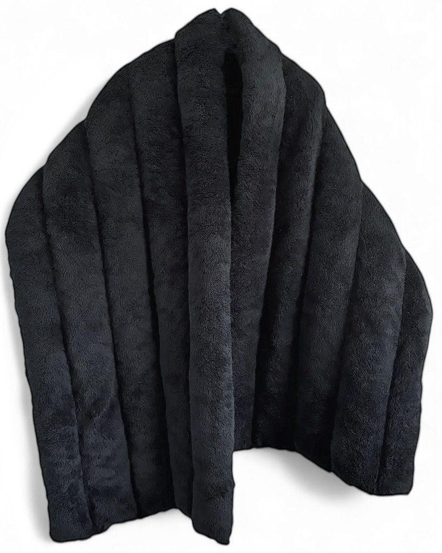 SS22 $2250 Quilted Puffer Wrap Faux Fur Scarf