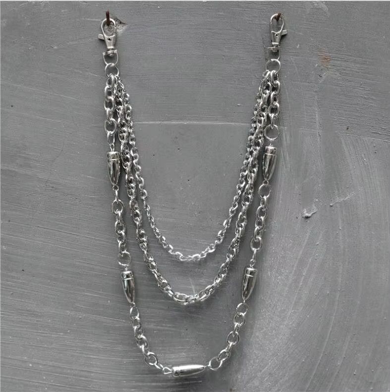 Jewelry 3 layers Punk Long Metal Wallet Belt Chain Size ONE SIZE - 3 Thumbnail