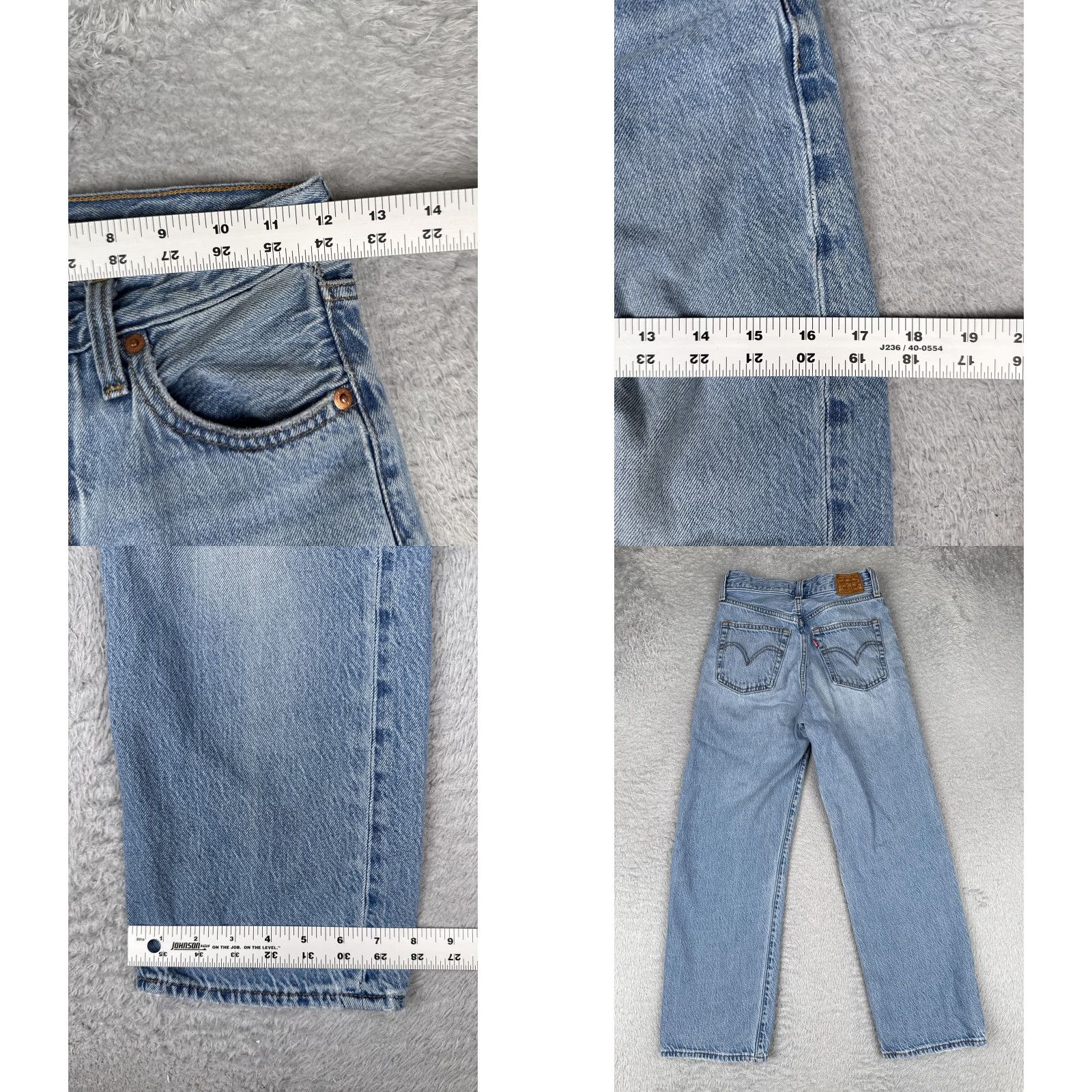 Levi's VINTAGE Levis Ribcage Straight Jeans Womens 26 Blue High Rise Button Fly 24x26 Size 26" / US 2 / IT 38 - 9 Thumbnail
