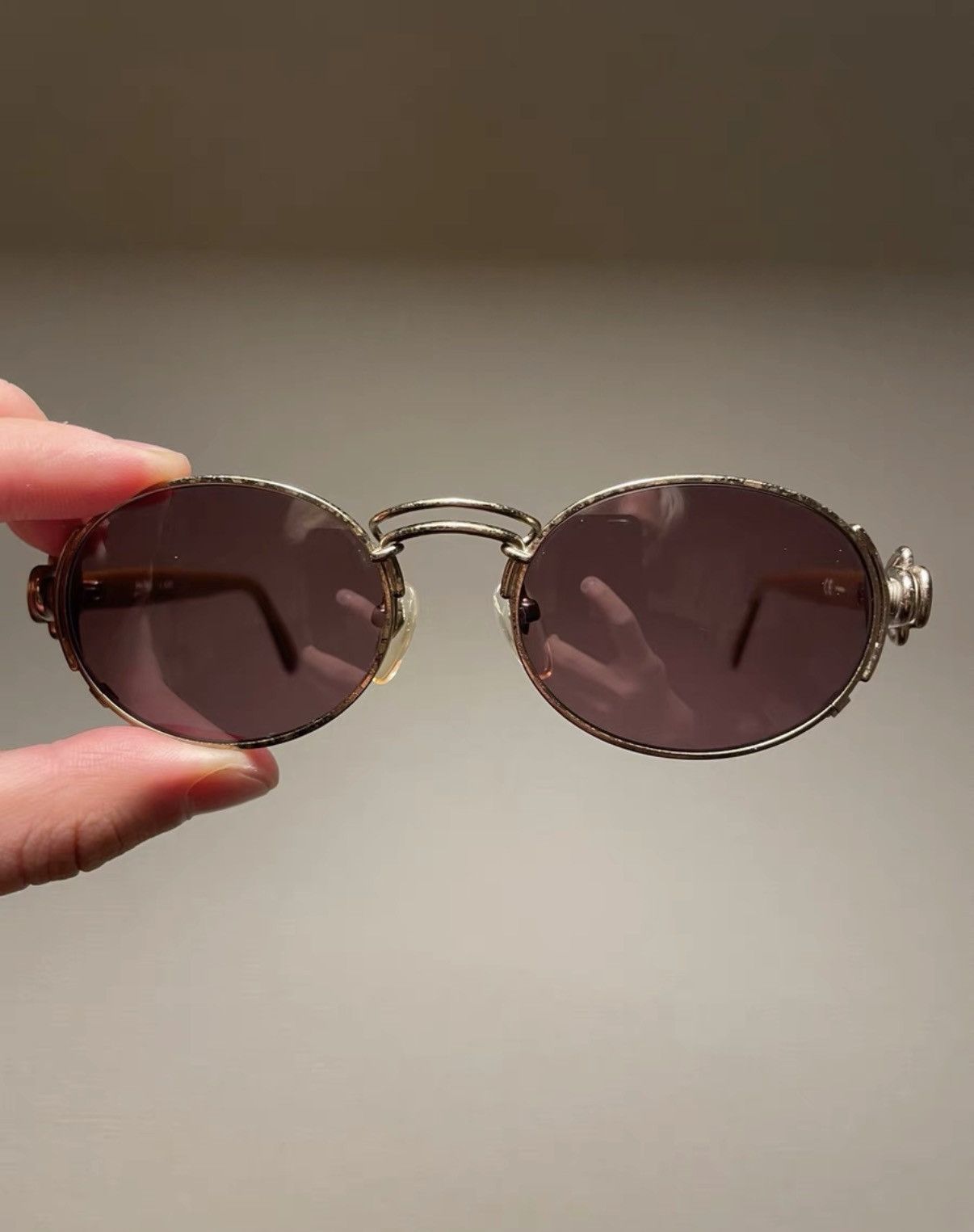 Jean Paul Gaultier JEAN PAUL GAULTIER Gold Tone Antique Sunglasses K24 Size ONE SIZE - 1 Thumbnail
