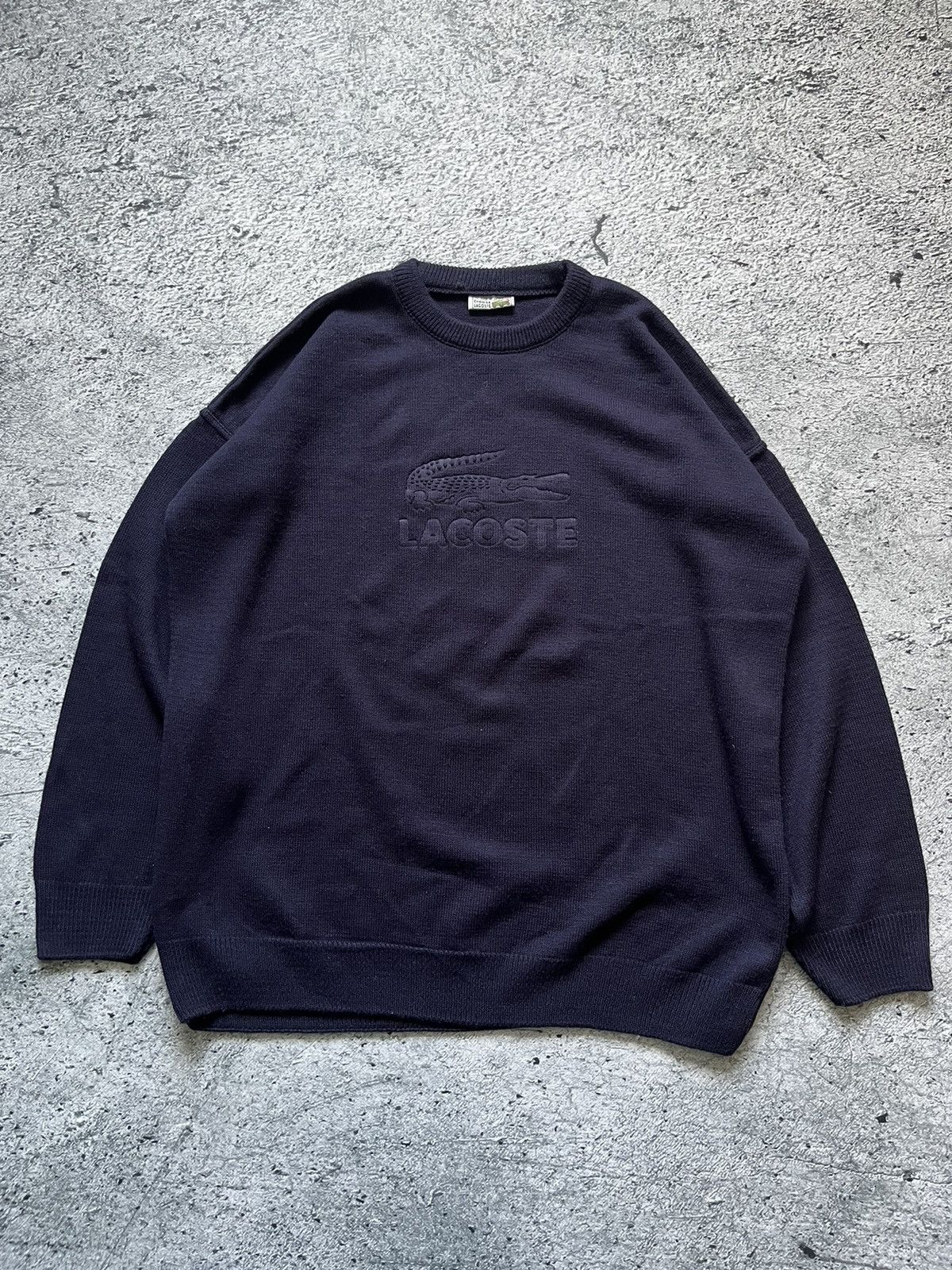 Lacoste × Vintage 90s Lacoste Vintage Knit Sweater big crocodile logo Size US XL / EU 56 / 4 - 3 Thumbnail