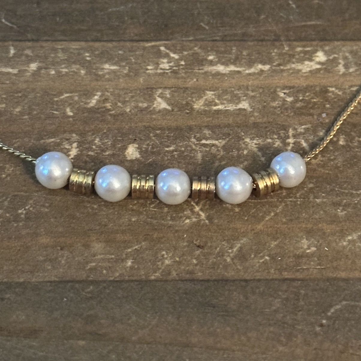 Vintage Vintage gold tone chain pearl bead necklace Size ONE SIZE - 3 Thumbnail
