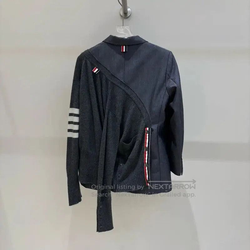 Thom Browne Thom Browne Women's Gray Wool Striped Jacket . Size S / US 4 / IT 40 - 2 Thumbnail