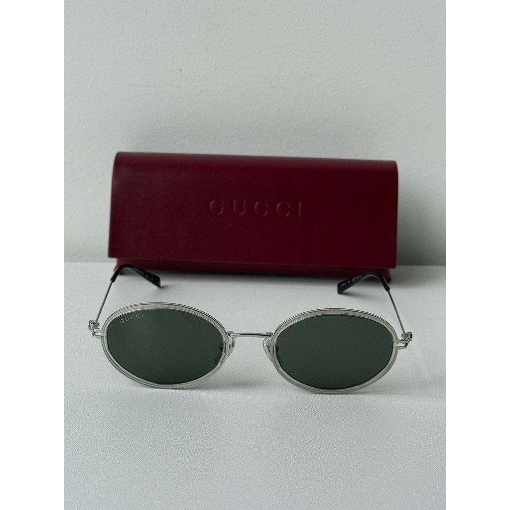 Gucci NEW Gucci GG1980S 003 Silver Oval Sunglasses $545 Size ONE SIZE - 4 Thumbnail