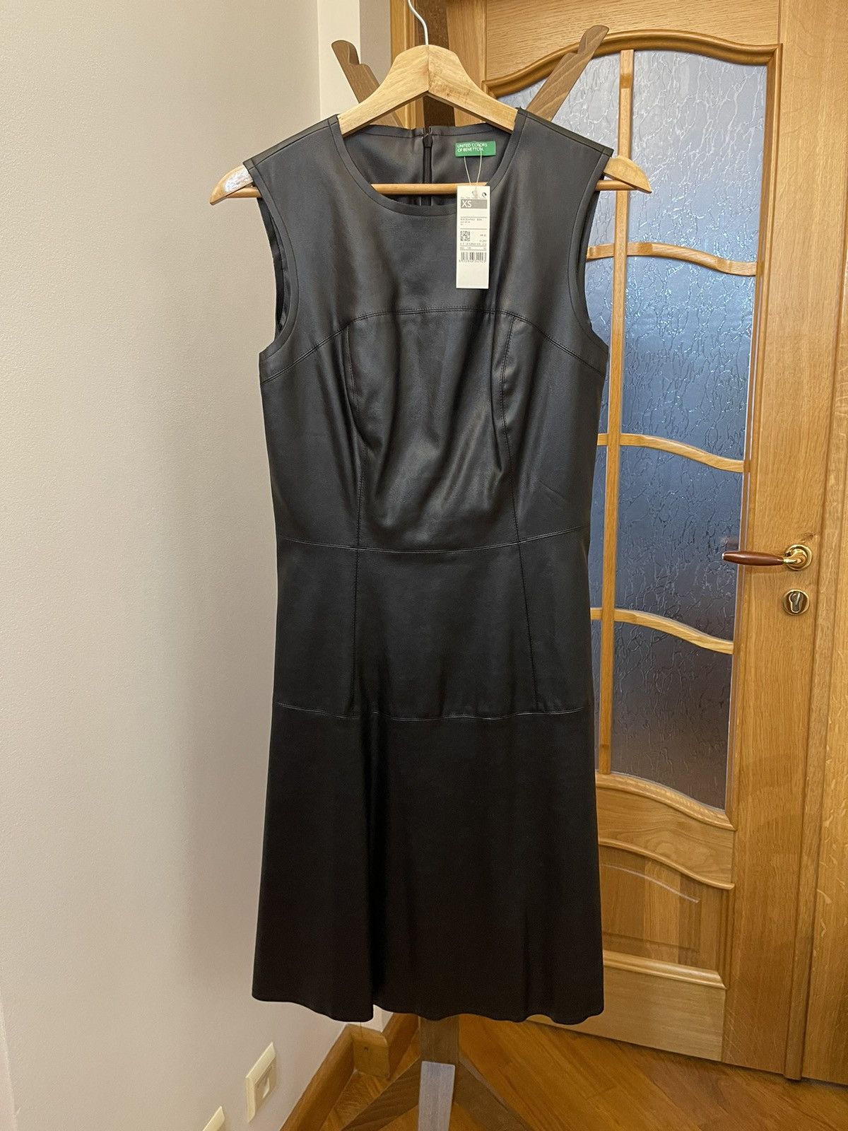 United Colors Of Benetton Black faux leather dress Size XS / US 0-2 / IT 36-38 - 2 Thumbnail