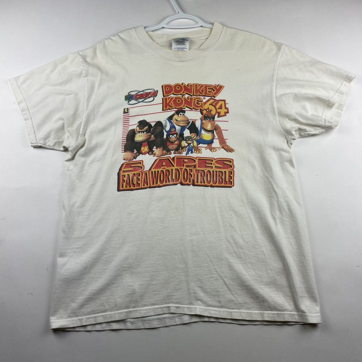 Nintendo × Vintage Vintage 90’s Nintendo 64 Donkey Kong Crew 5 Apes T-Shirt L Size US L / EU 52-54 / 3 - 1 Thumbnail