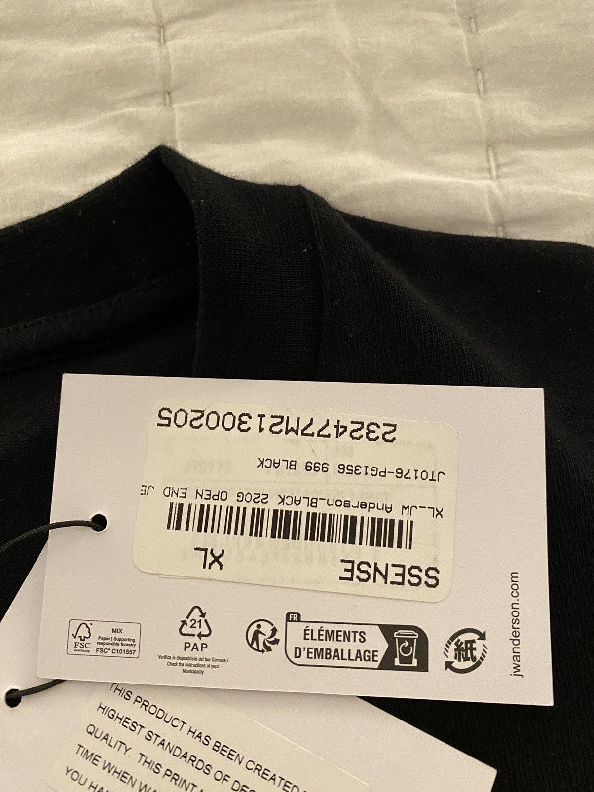 JW Anderson JW Anderson Black Chest Pocket T-Shirt XL Size US XL / EU 56 / 4 - 9 Thumbnail
