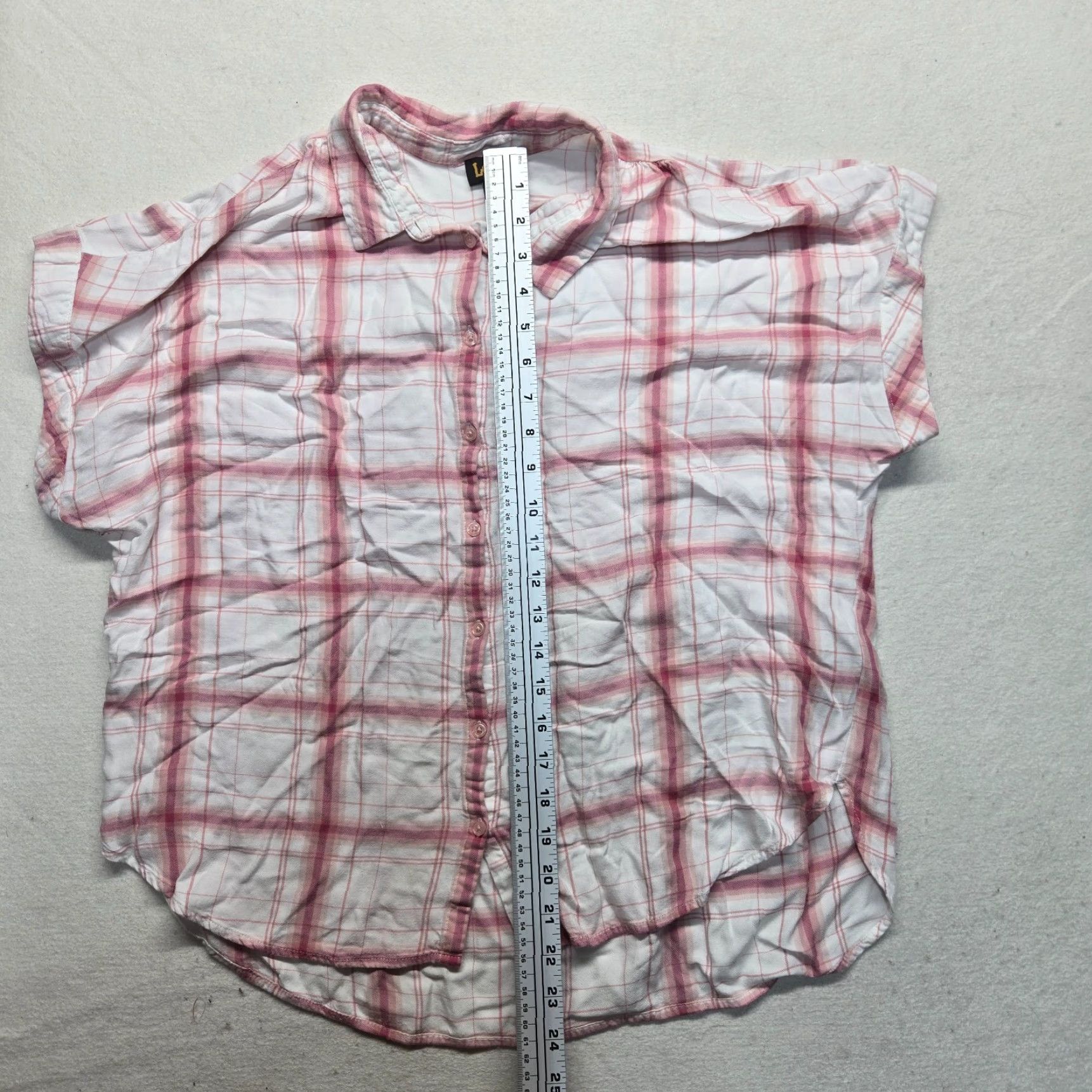 Lee Lee Button-Up Shirt Adult Women's L Large Pink White Plaid Long Sleeve Casual Size L / US 10 / IT 46 - 4 Thumbnail