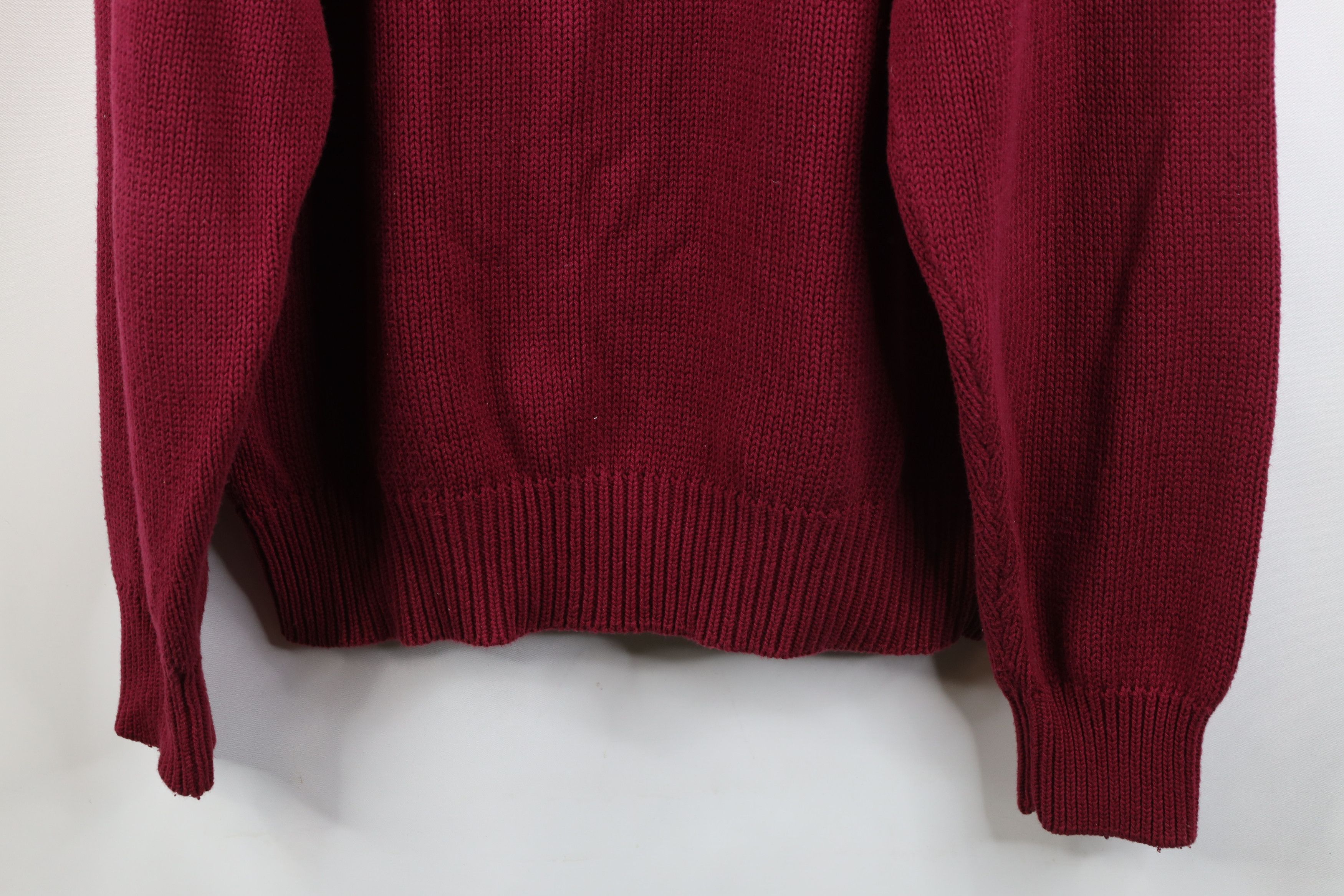 Eddie Bauer Vintage 90s Eddie Bauer Cotton Knit Crewneck Sweater Maroon Size US L / EU 52-54 / 3 - 11 Thumbnail