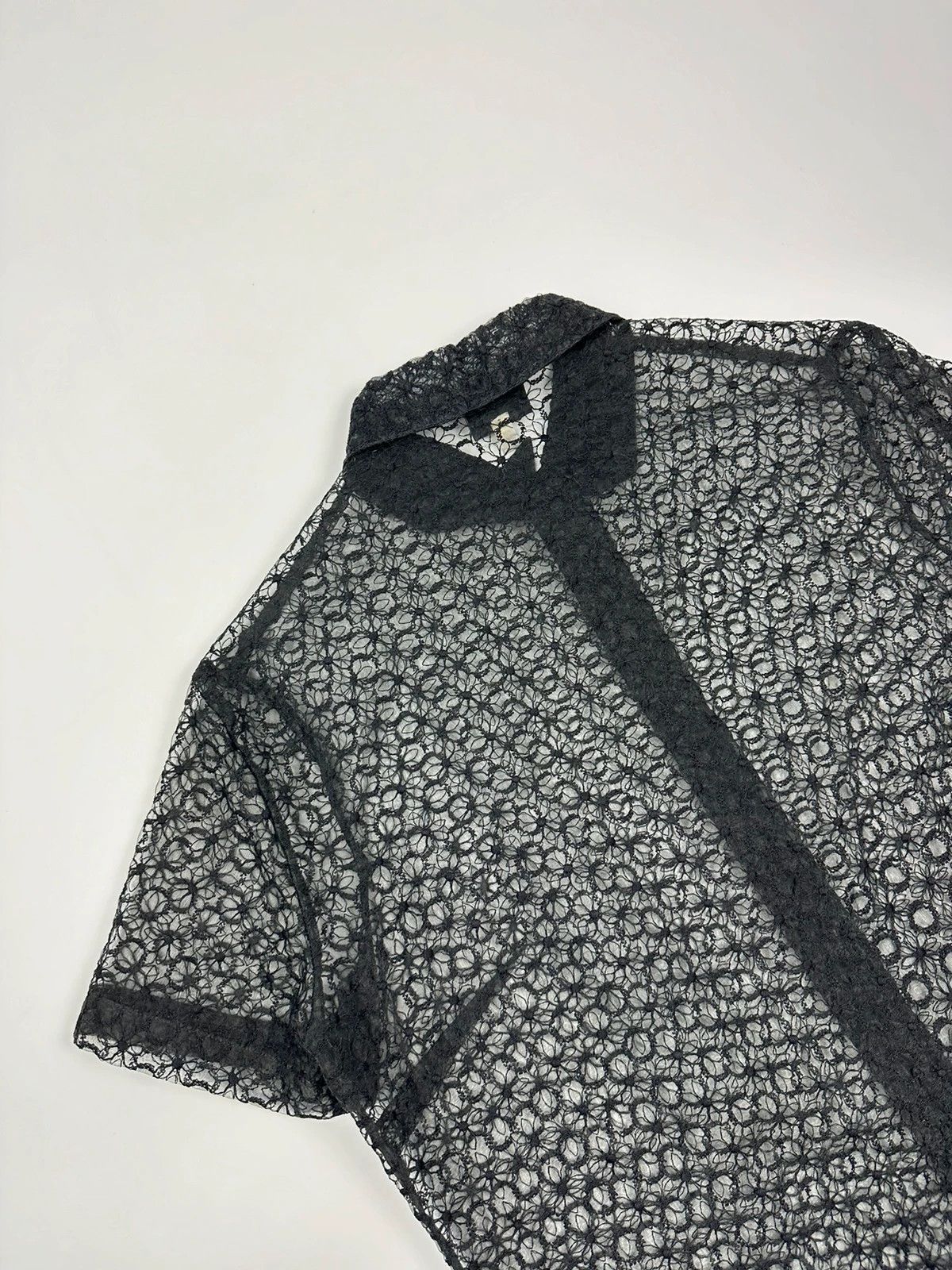 Dolce & Gabbana Dolce & Gabbana 00’s Laces Mesh See Trough Black Shirt Size US S / EU 44-46 / 1 - 7 Thumbnail