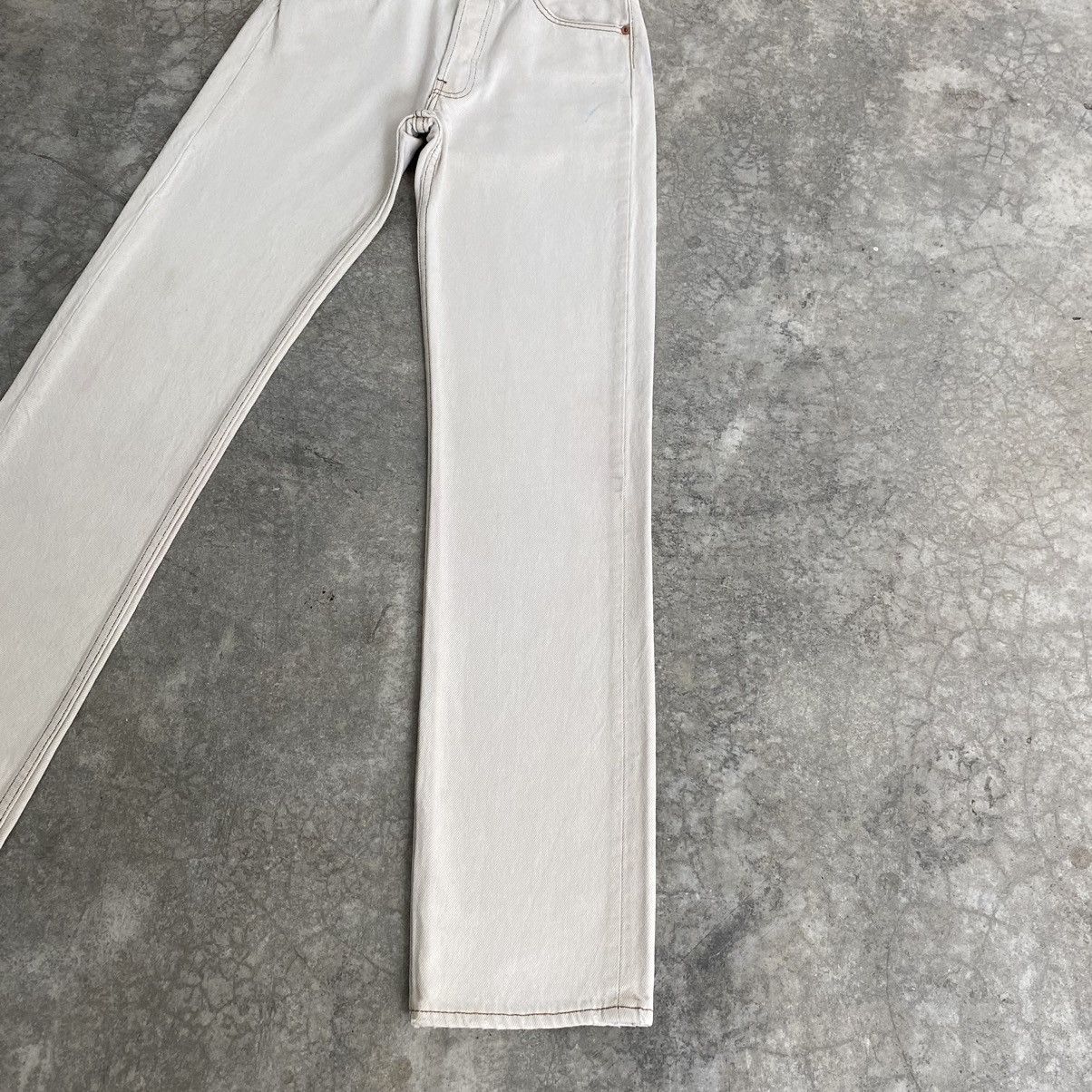 Levi's Size 27x33 Vintage 90’s Levis 501 Off White Denim Jeans Size US 27 - 7 Thumbnail