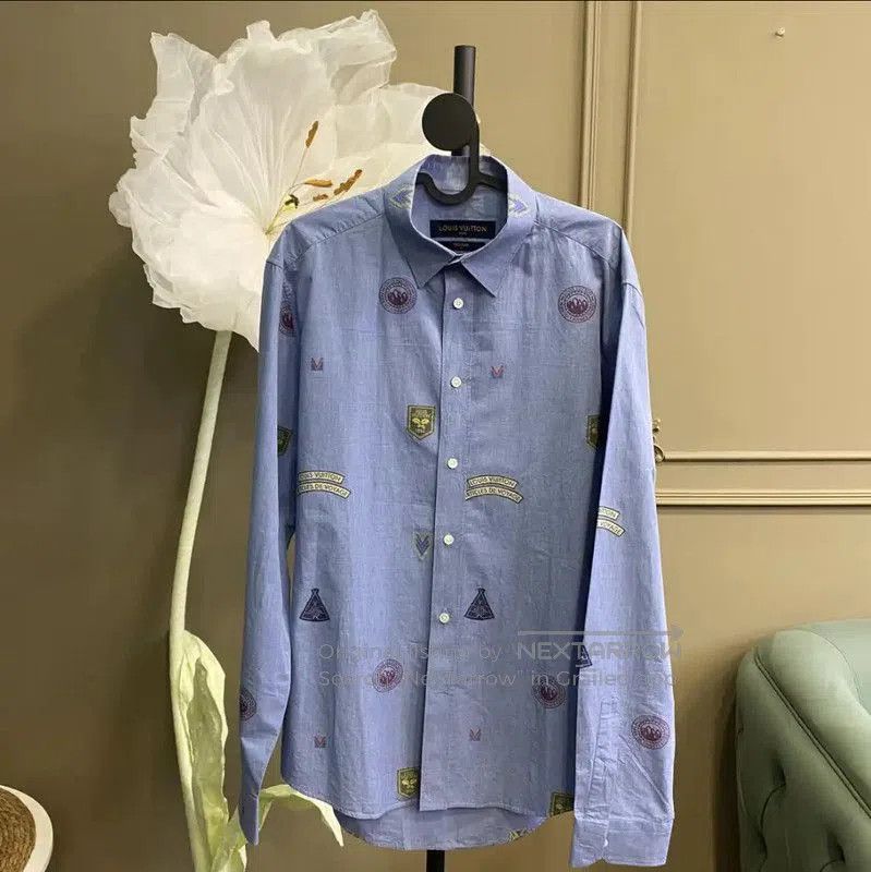 Louis Vuitton Louis Vuitton Blue Cotton Men's Shirts . Size US L / EU 52-54 / 3 - 1 Thumbnail